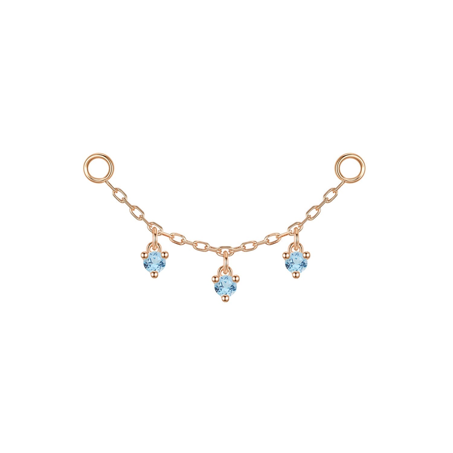 Chain with Dripping Round Colored Gemstones