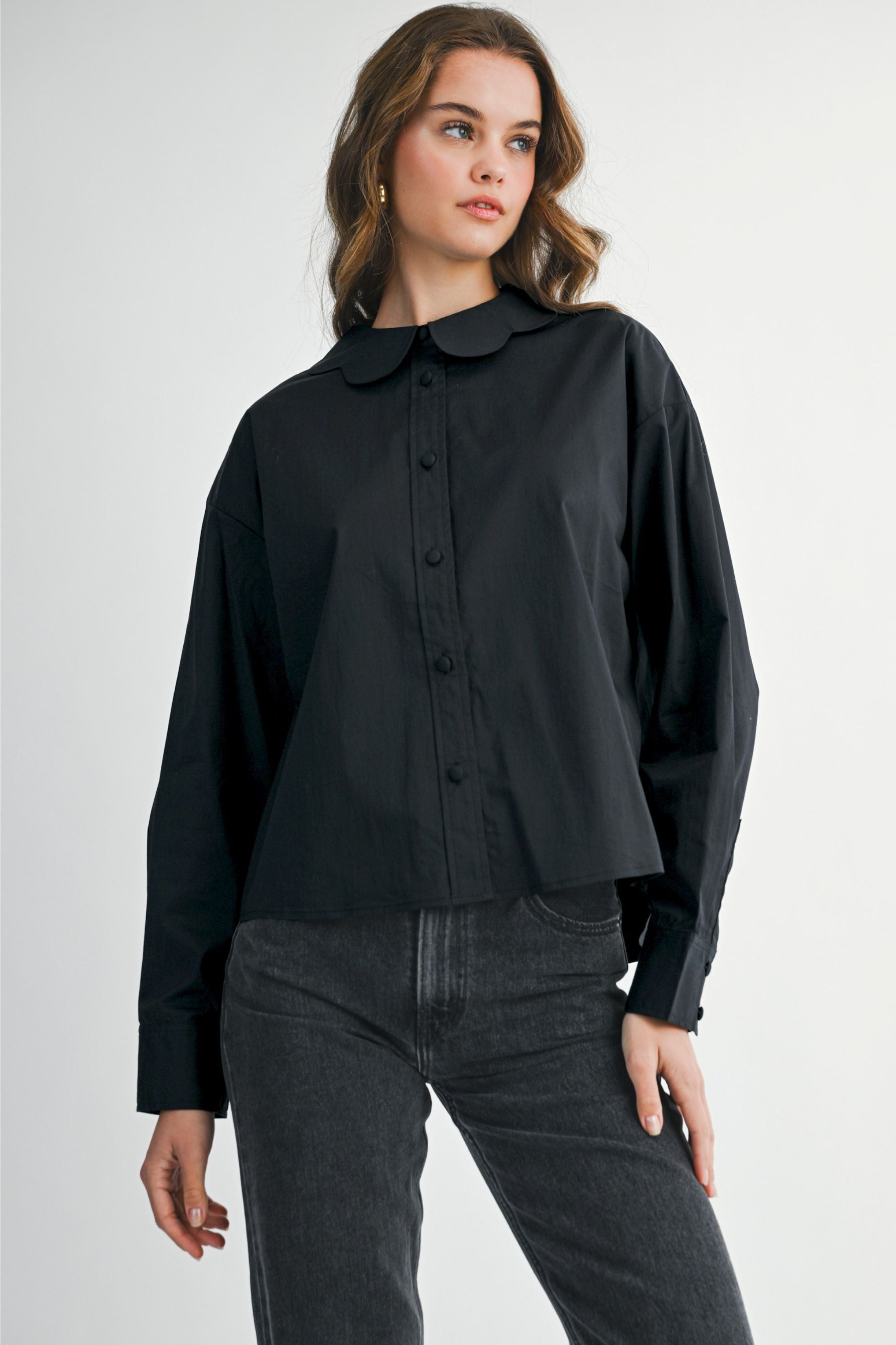 Bianca Scalloped Hem Blouse