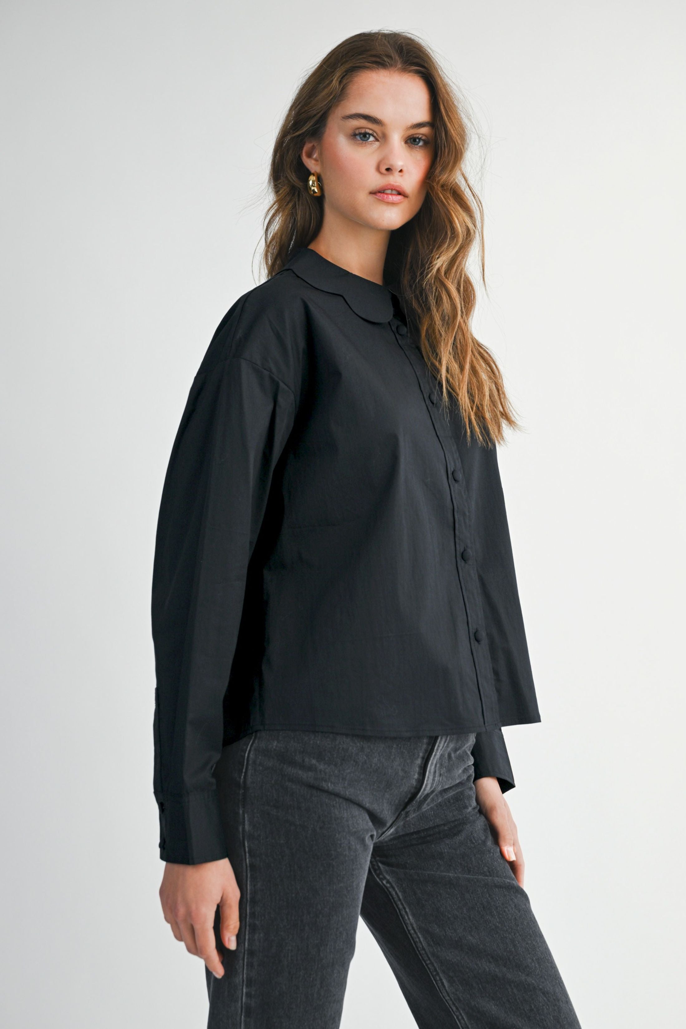 Bianca Scalloped Hem Blouse