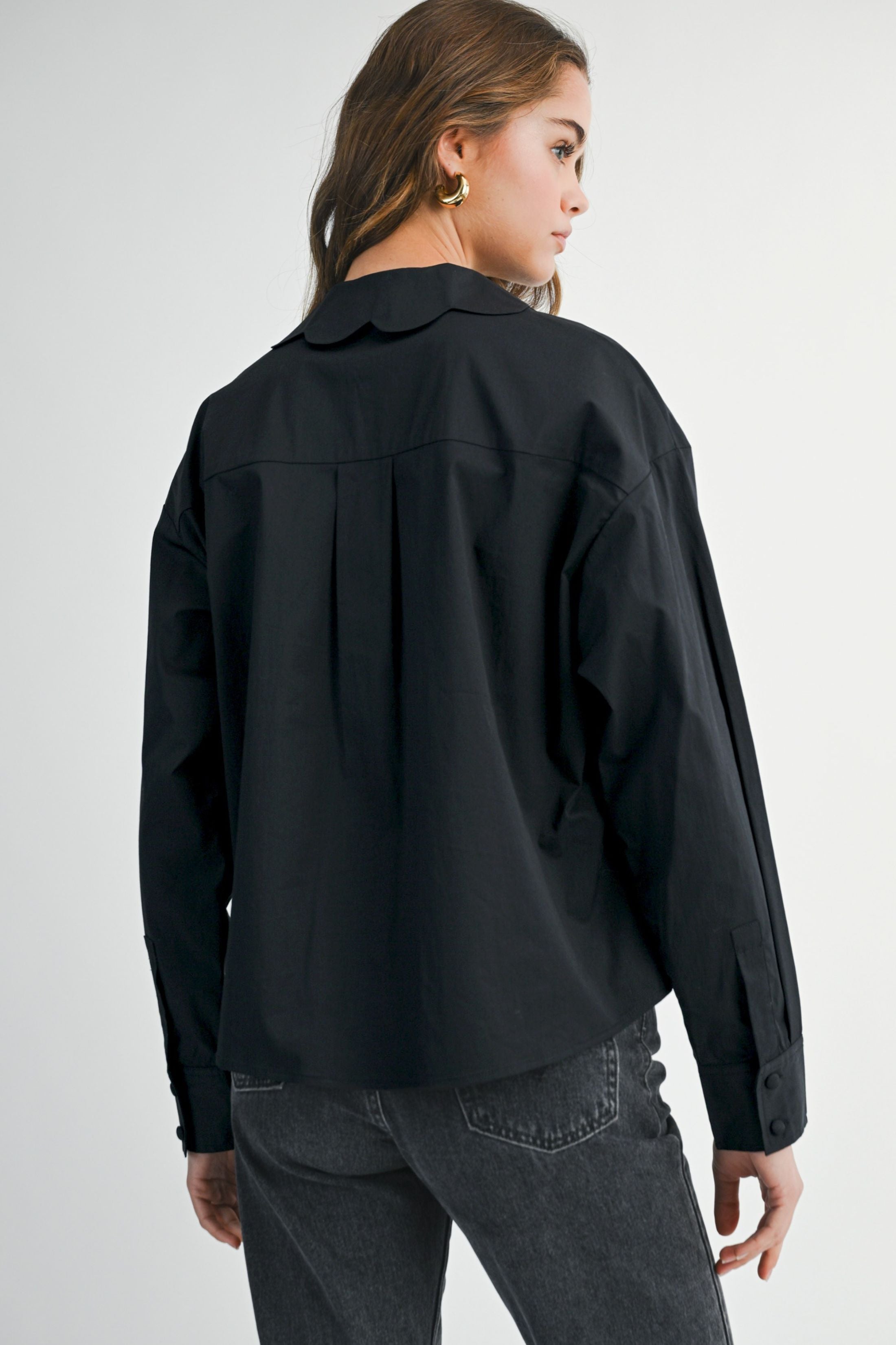 Bianca Scalloped Hem Blouse