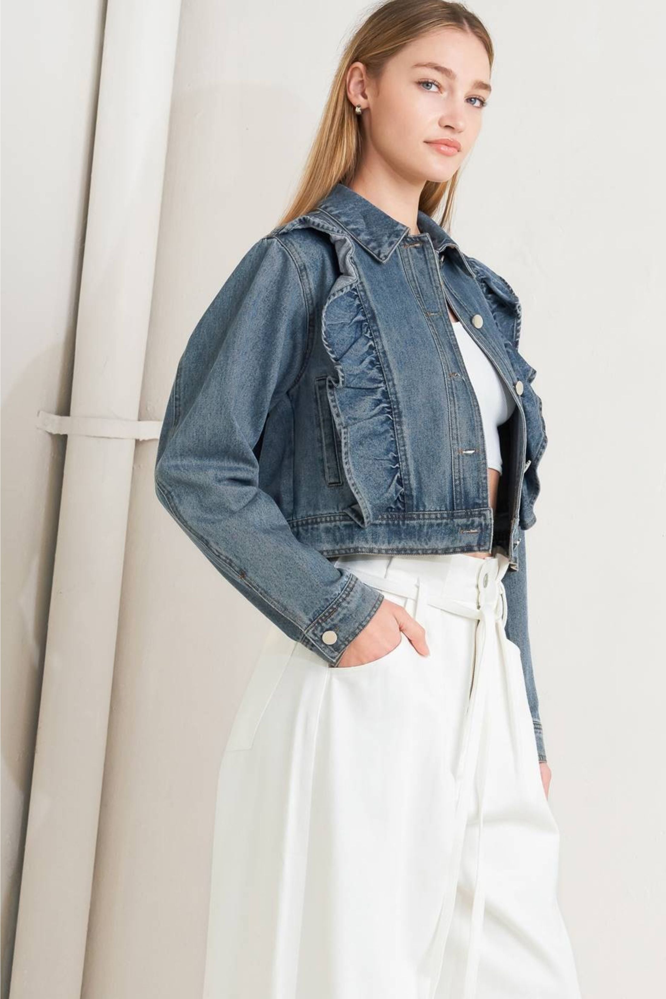 Lily Cropped Denim Jacket