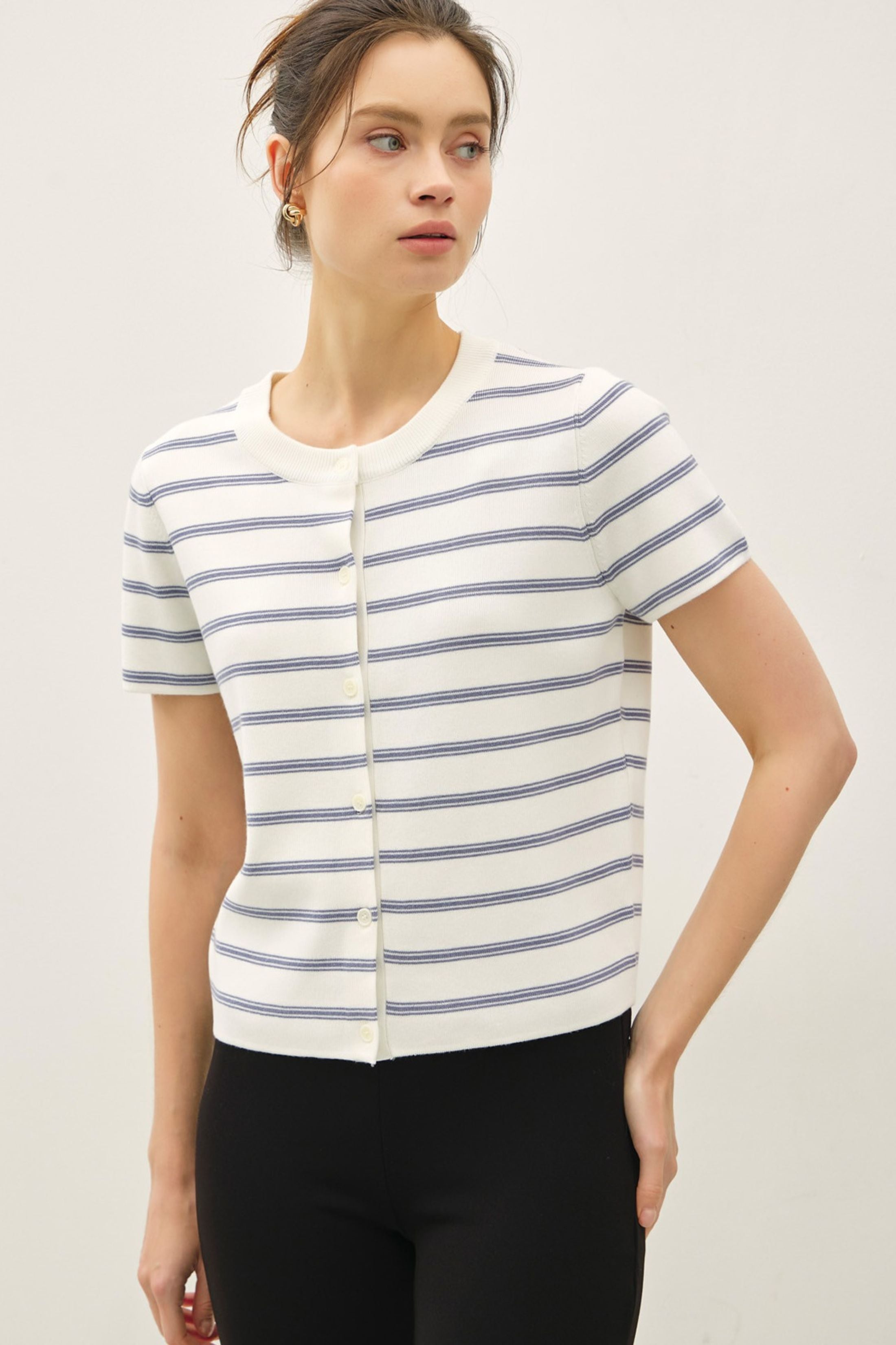 Claire Striped Short Sleeve