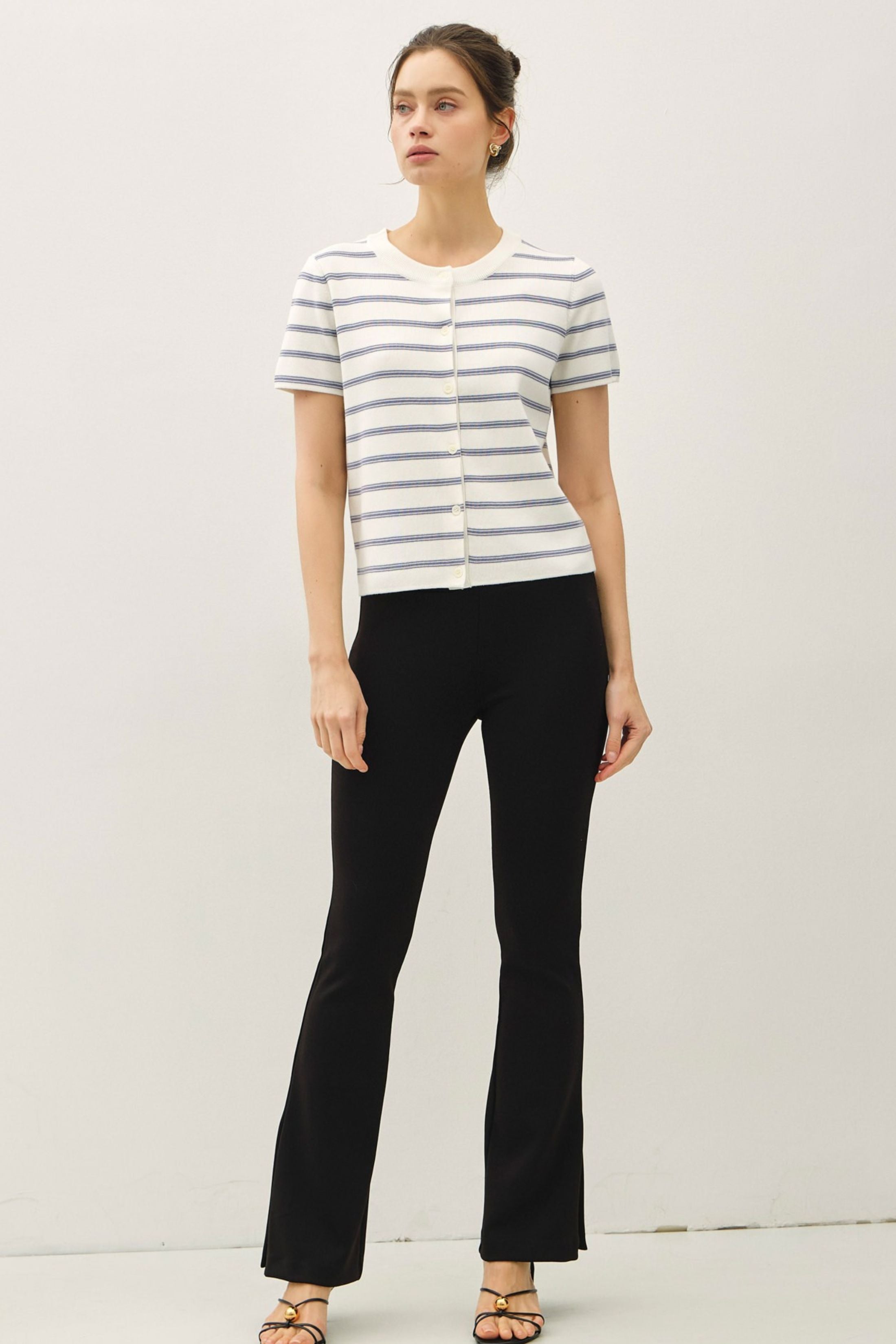 Claire Striped Short Sleeve