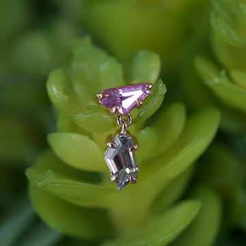 LE 2025 Claw Set Double Drop Faceted Sapphire Freeform One-Of-A-Kind