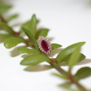 Diamond Halo - Marquise Ruby, Blue Sapphire and Opal - Emma