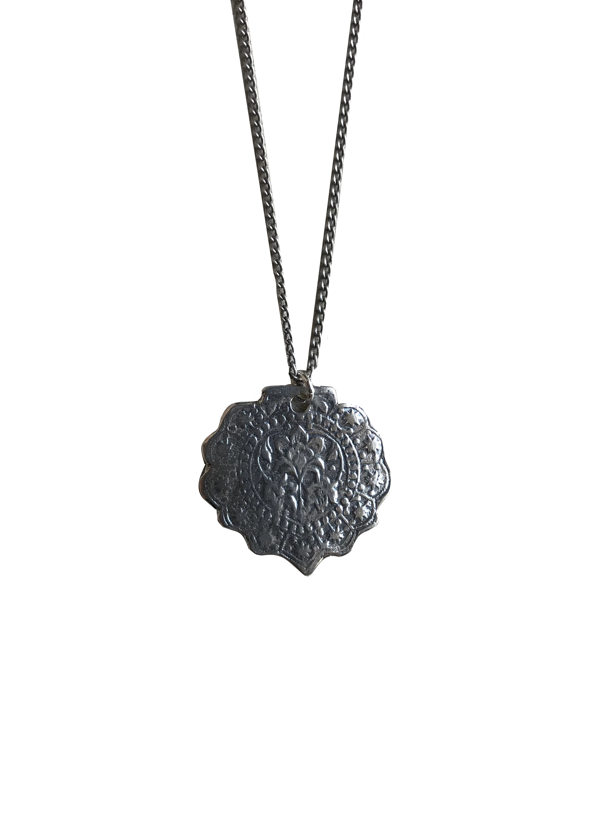 Flower Mandala Coin Necklace