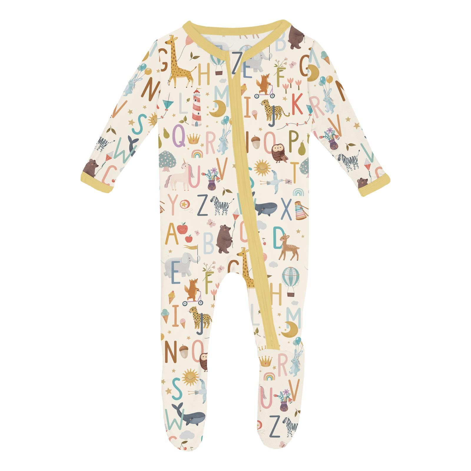 Animal Alphabet 2 Way Zip Footie