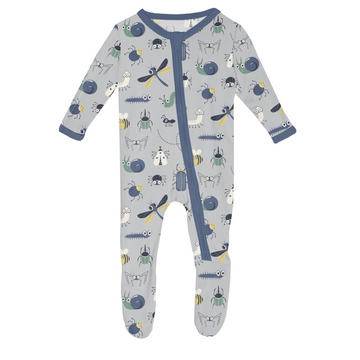 Dove Bugs Zipper Footie
