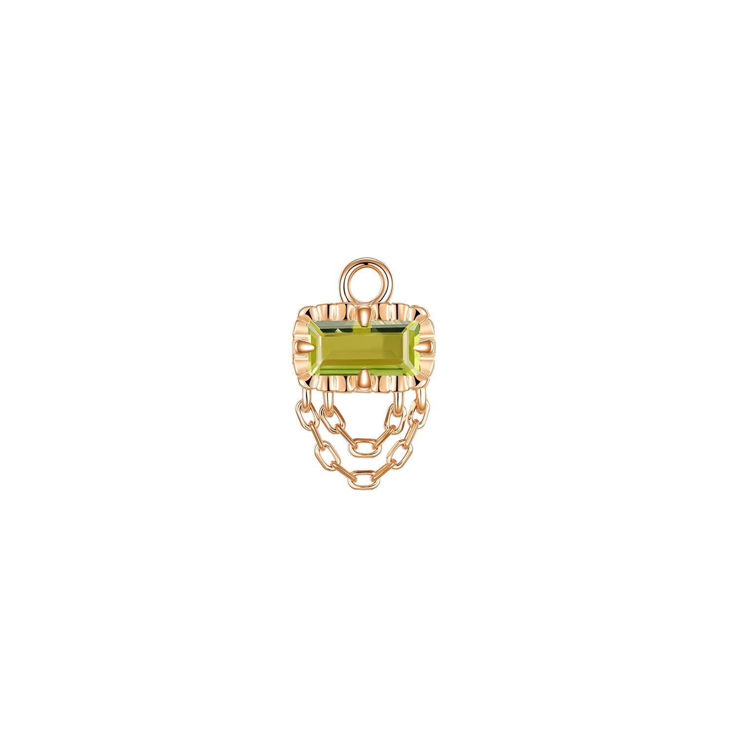 Hazel Fluted Edge with Double Chain Drape Charm
