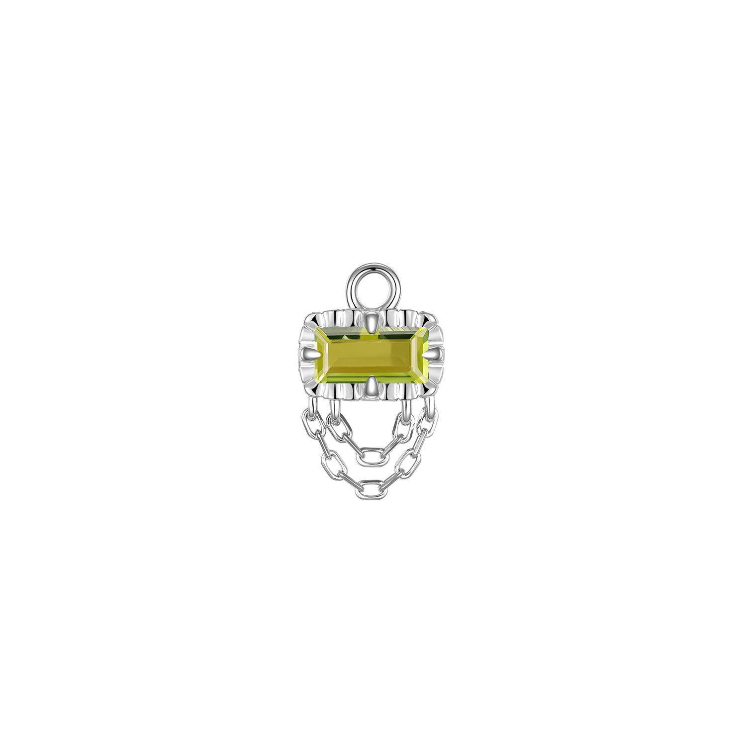 Hazel Fluted Edge with Double Chain Drape Charm