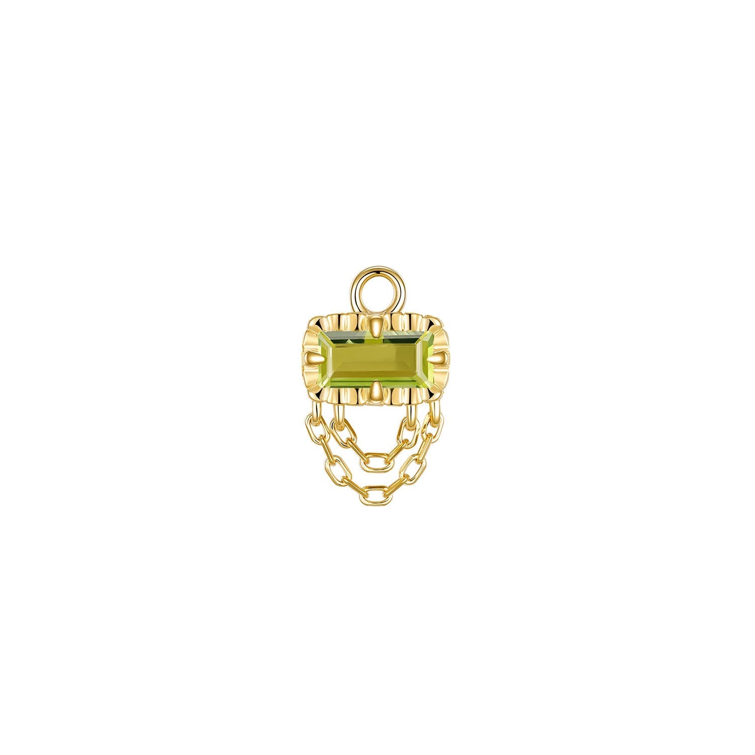 Hazel Fluted Edge with Double Chain Drape Charm