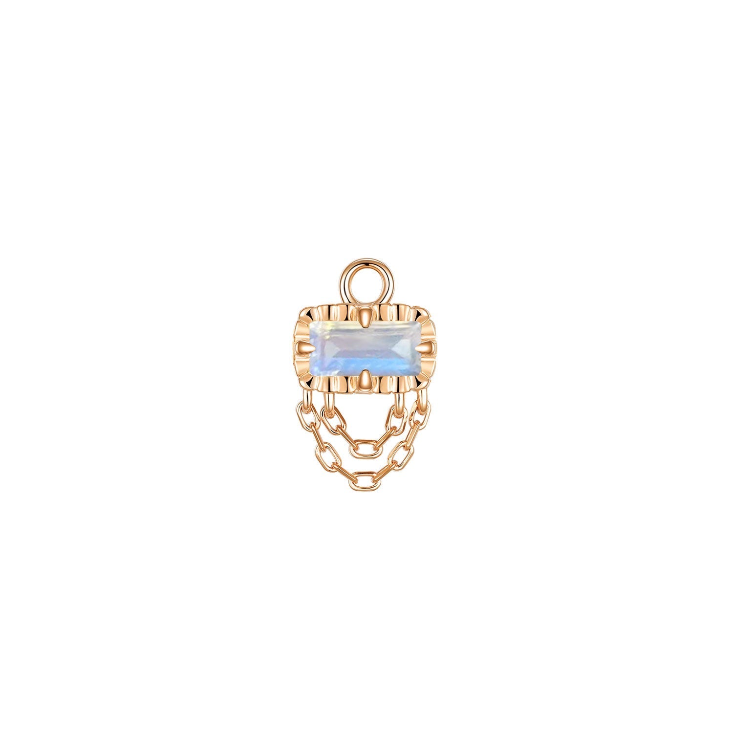 Hazel Fluted Edge with Double Chain Drape Charm
