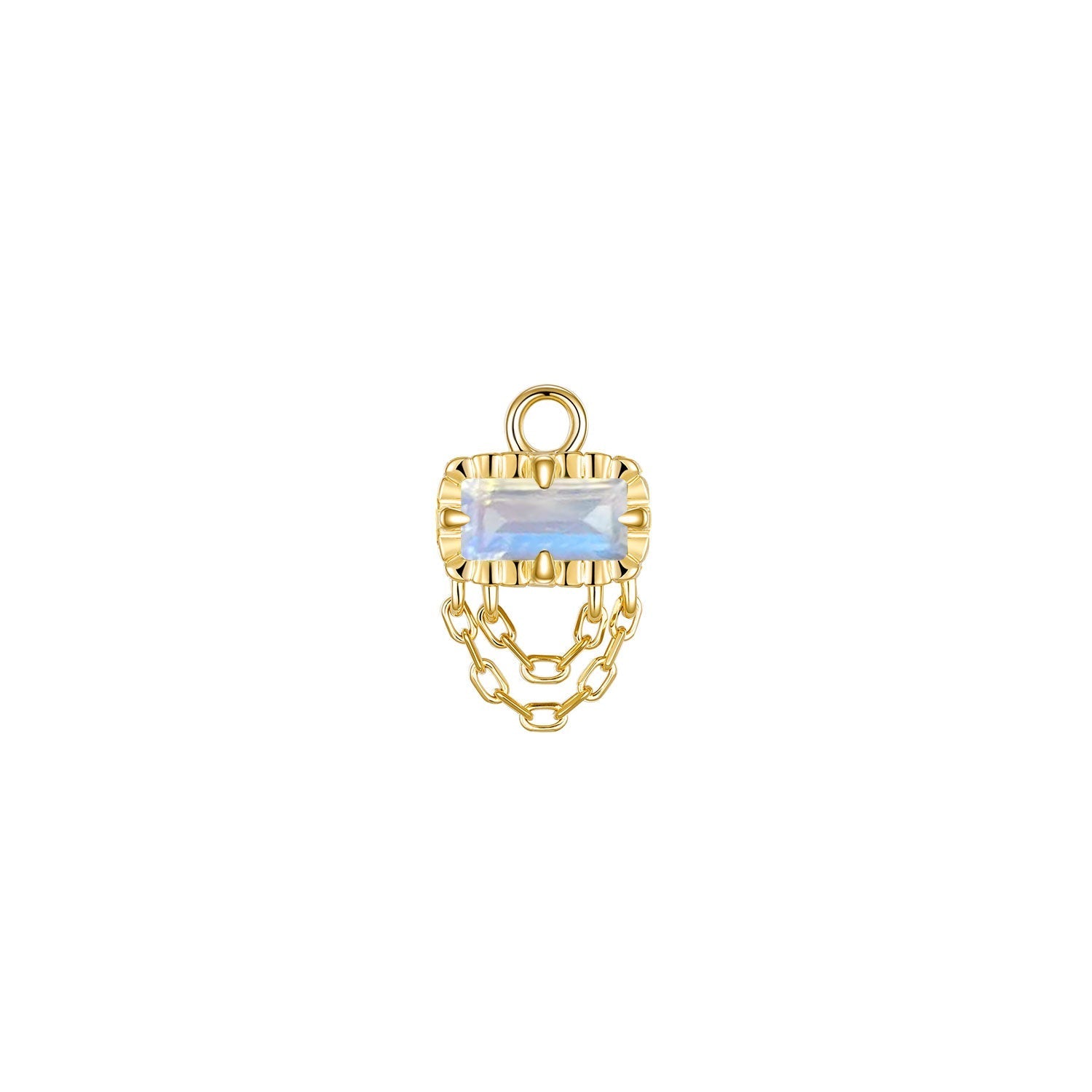 Hazel Fluted Edge with Double Chain Drape Charm