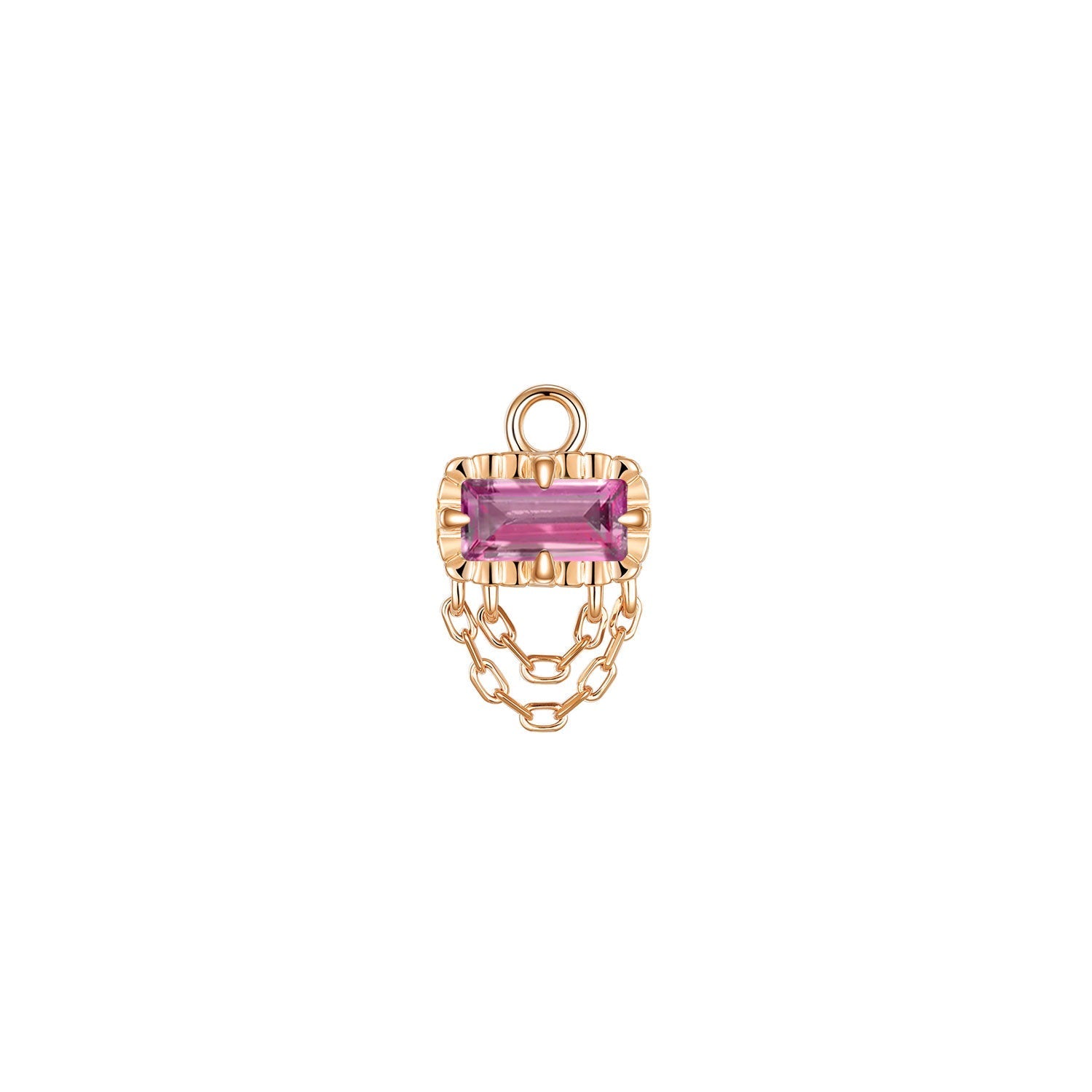 Hazel Fluted Edge with Double Chain Drape Charm