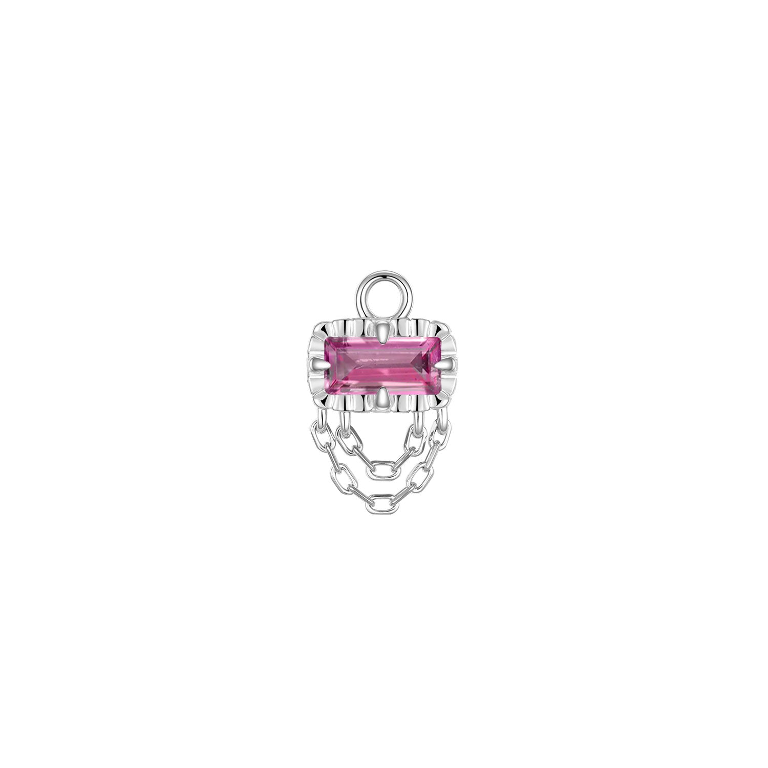 Hazel Fluted Edge with Double Chain Drape Charm