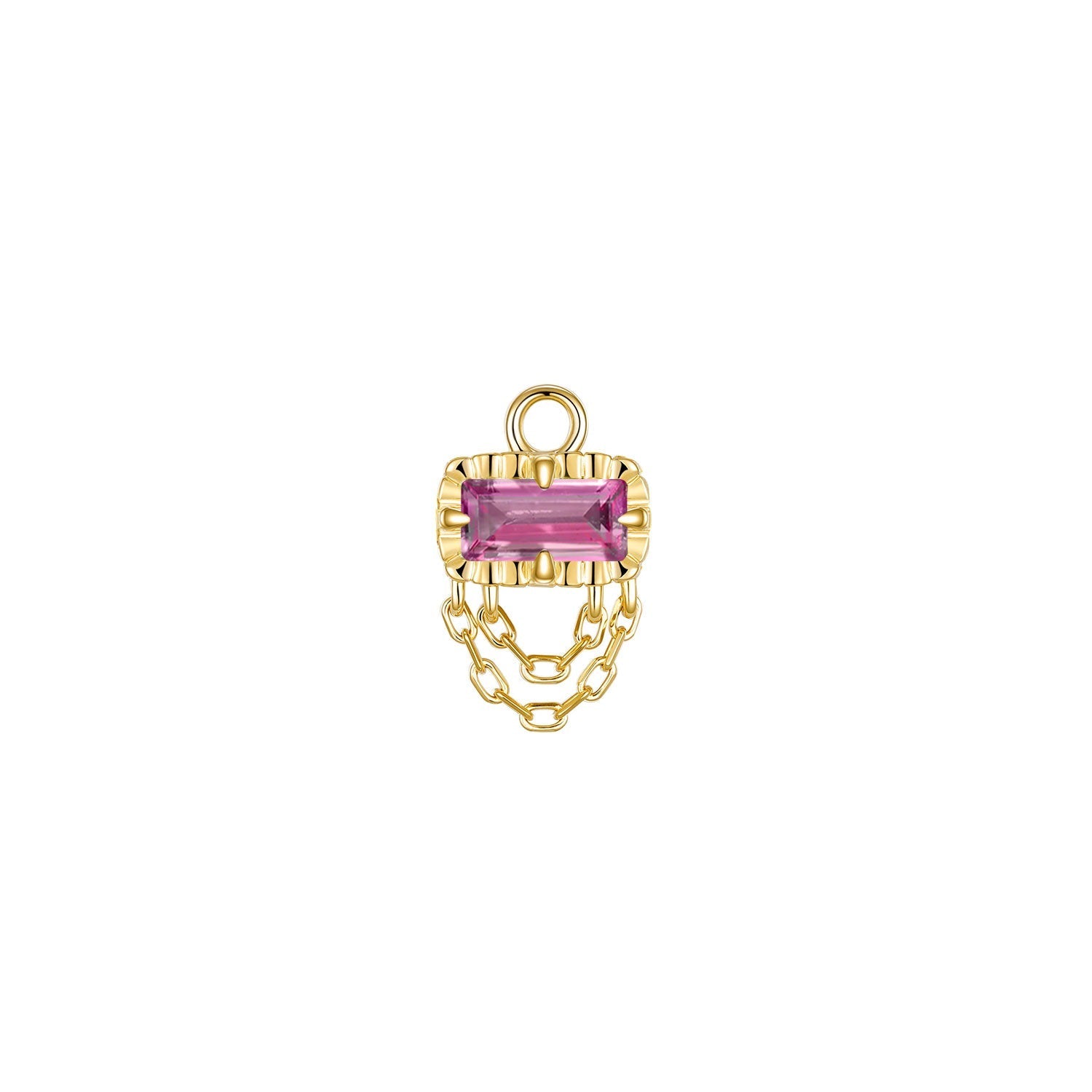 Hazel Fluted Edge with Double Chain Drape Charm