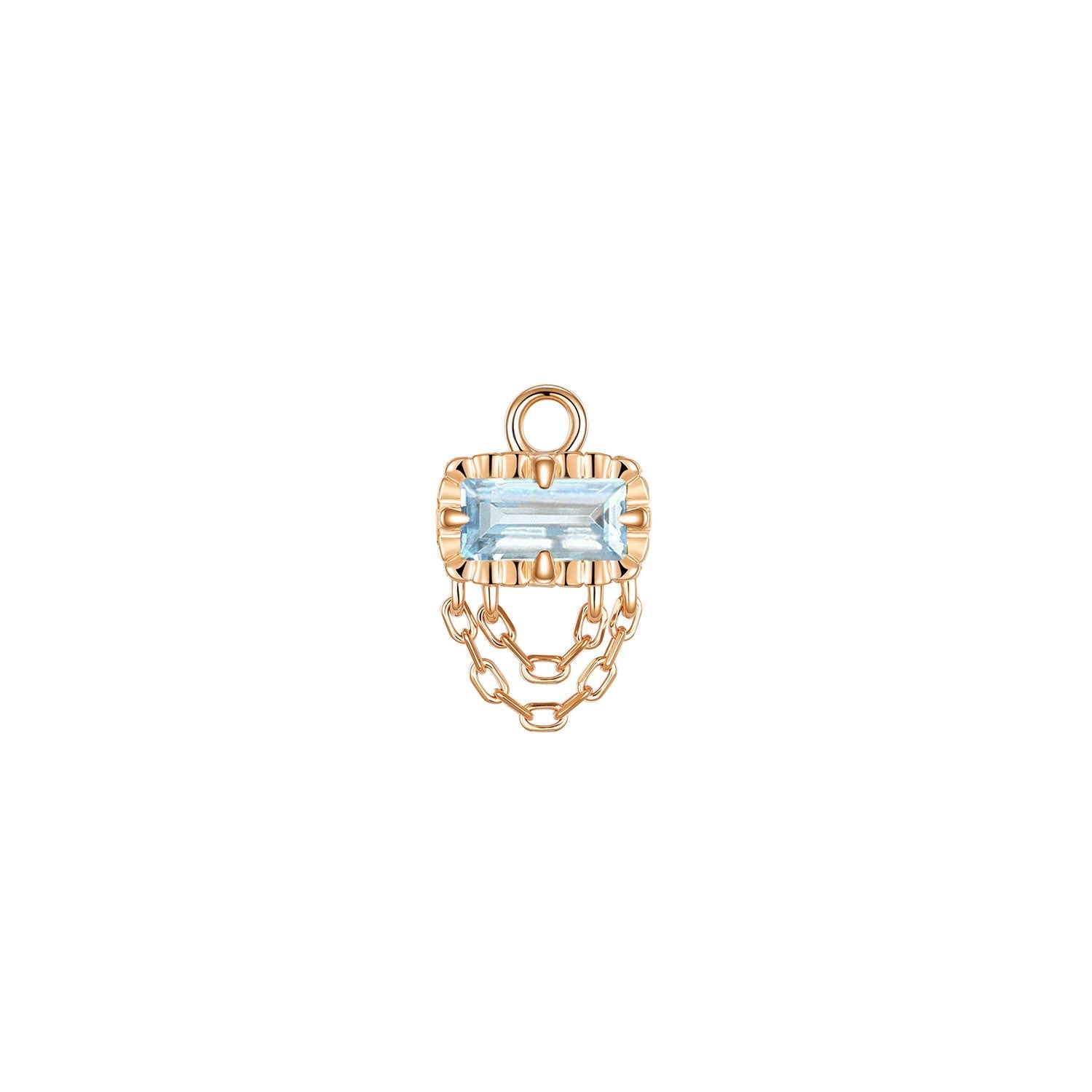Hazel Fluted Edge with Double Chain Drape Charm