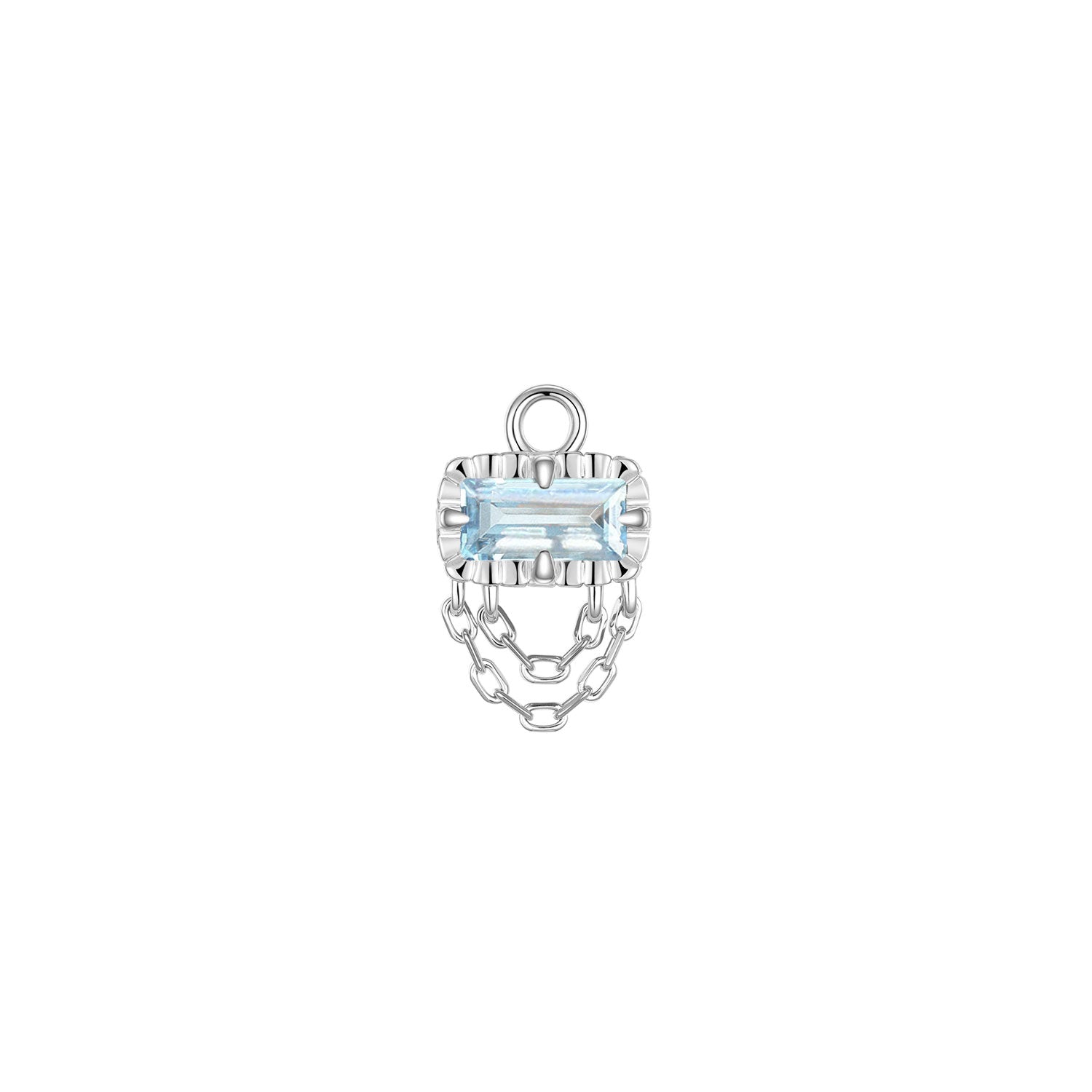Hazel Fluted Edge with Double Chain Drape Charm