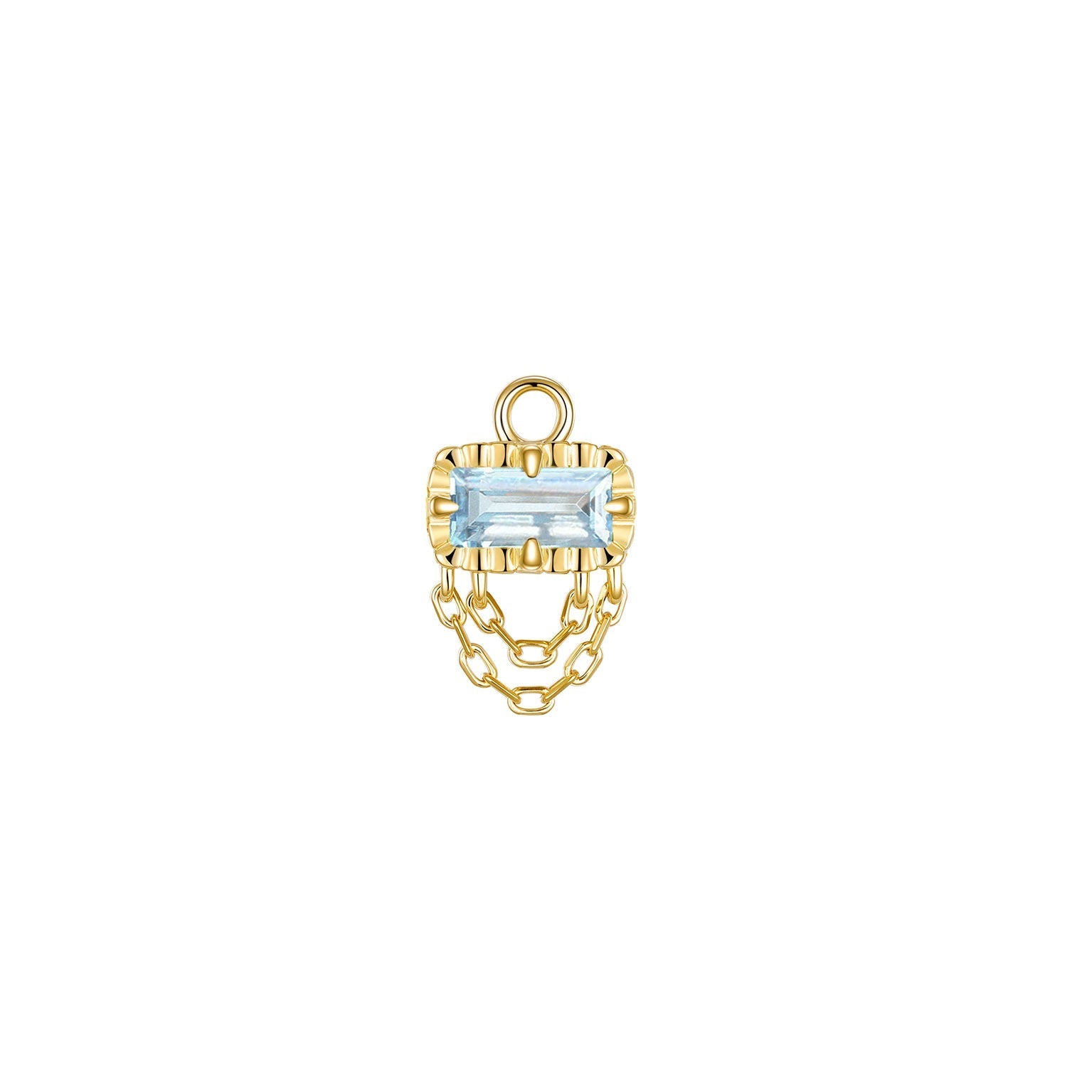 Hazel Fluted Edge with Double Chain Drape Charm