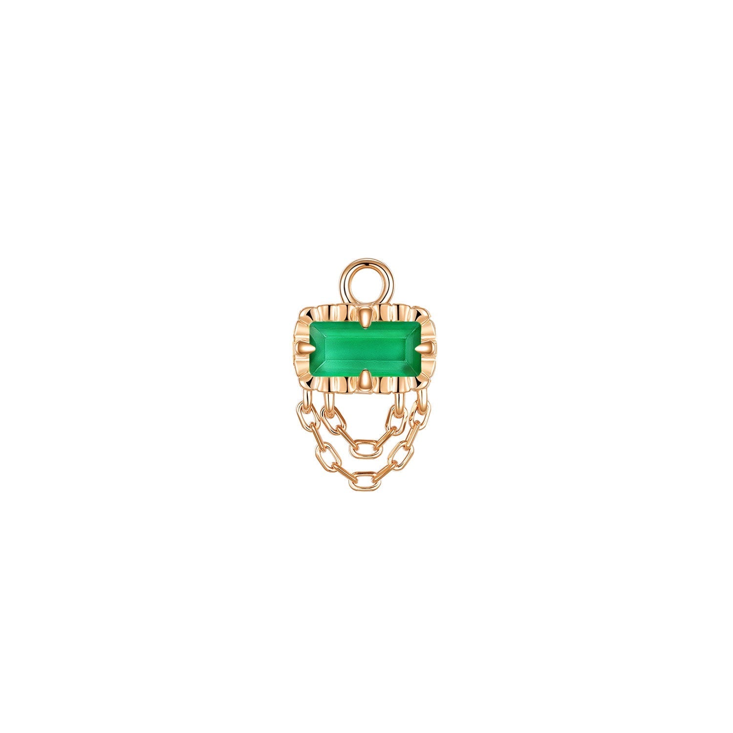 Hazel Fluted Edge with Double Chain Drape Charm