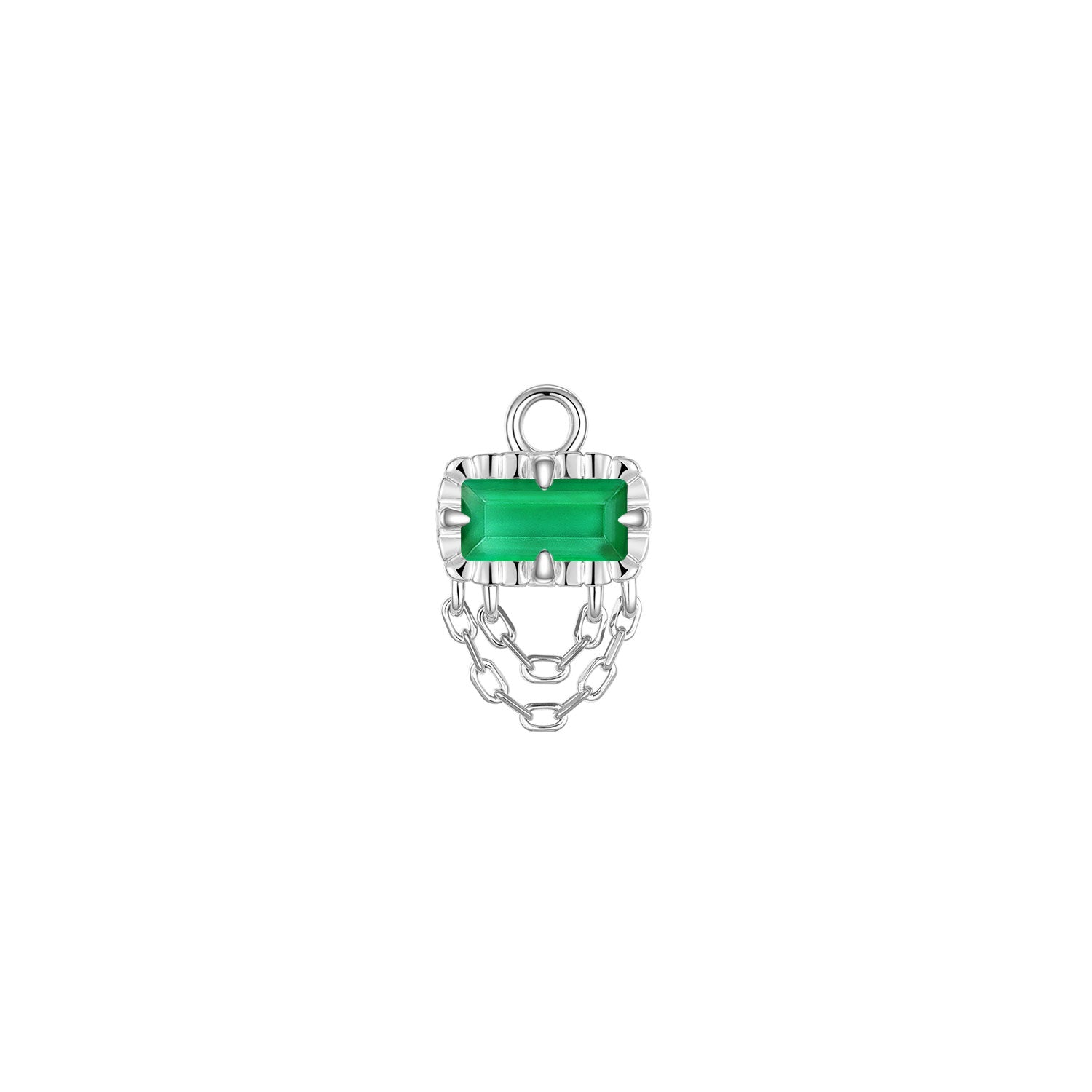 Hazel Fluted Edge with Double Chain Drape Charm