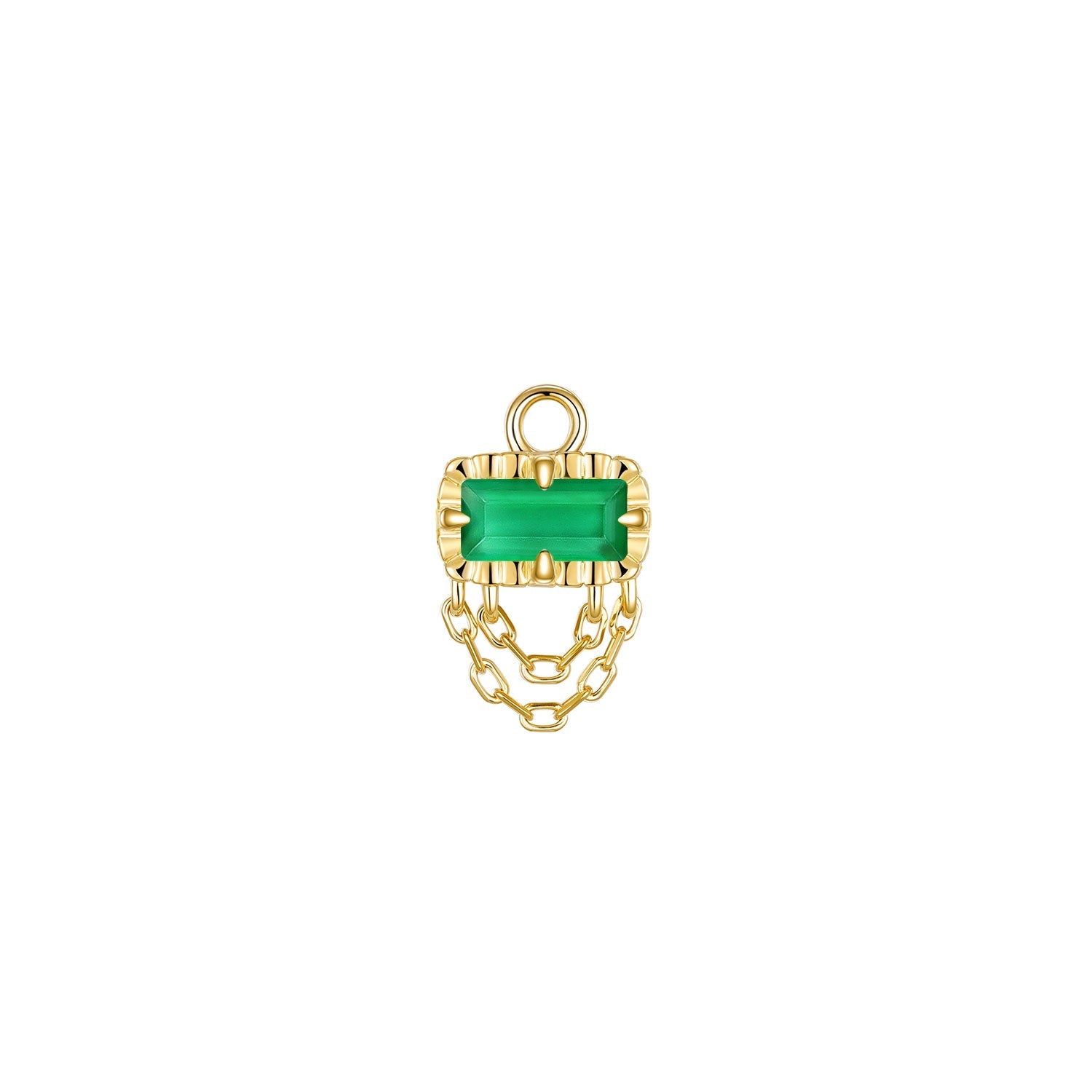 Hazel Fluted Edge with Double Chain Drape Charm