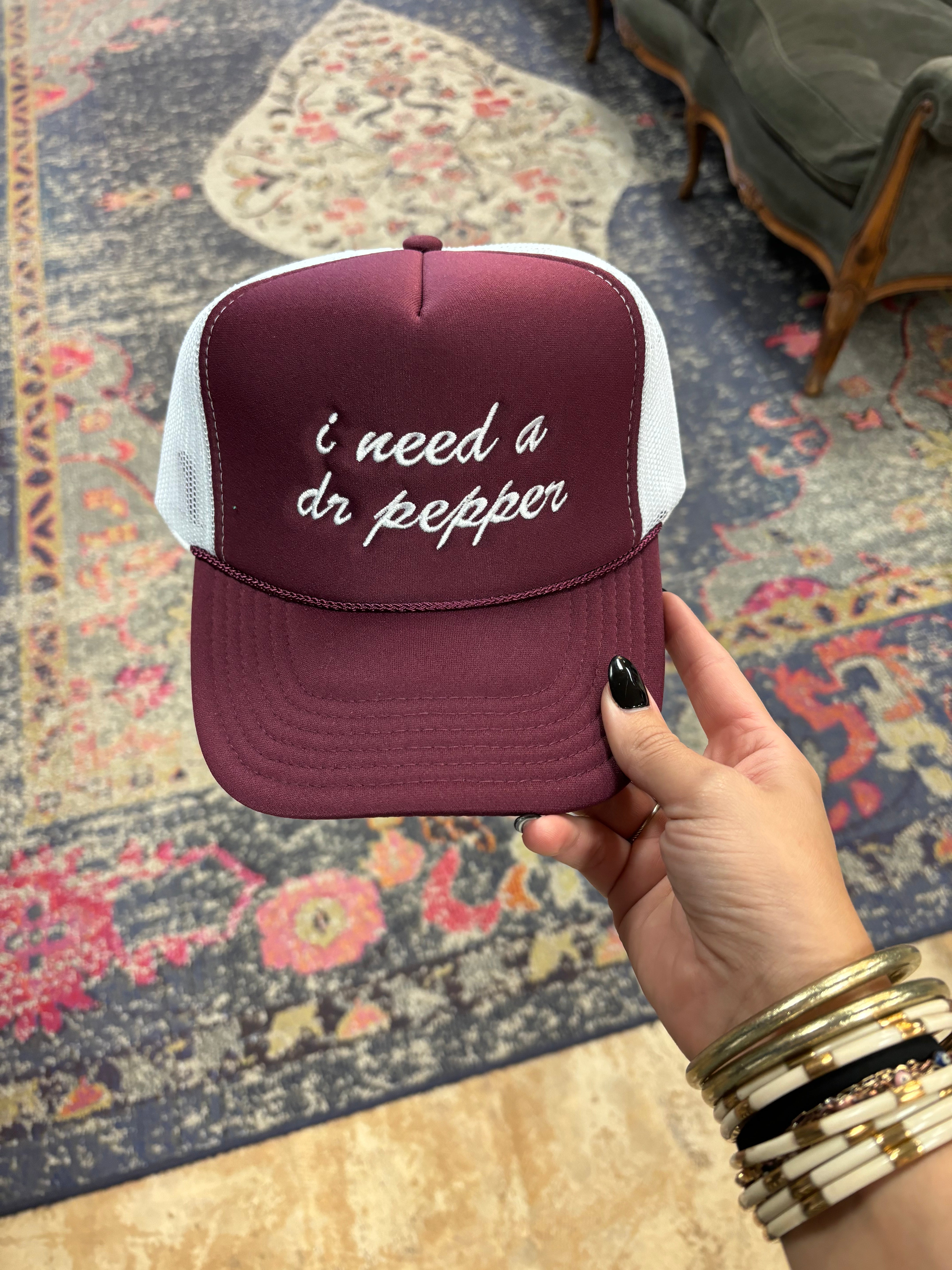 I Need A Dr Pepper Trucker Hat