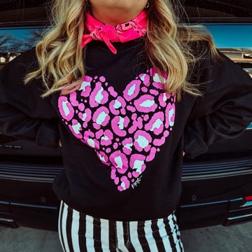 Leopard Heart Pullover