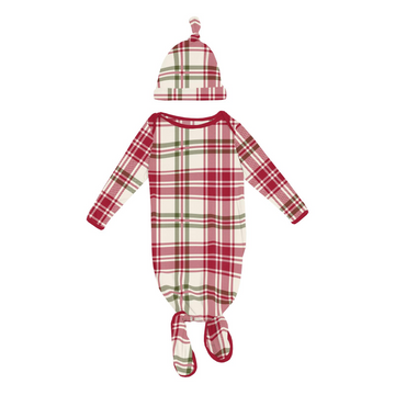 Fireside Plaid Gown & Hat Set