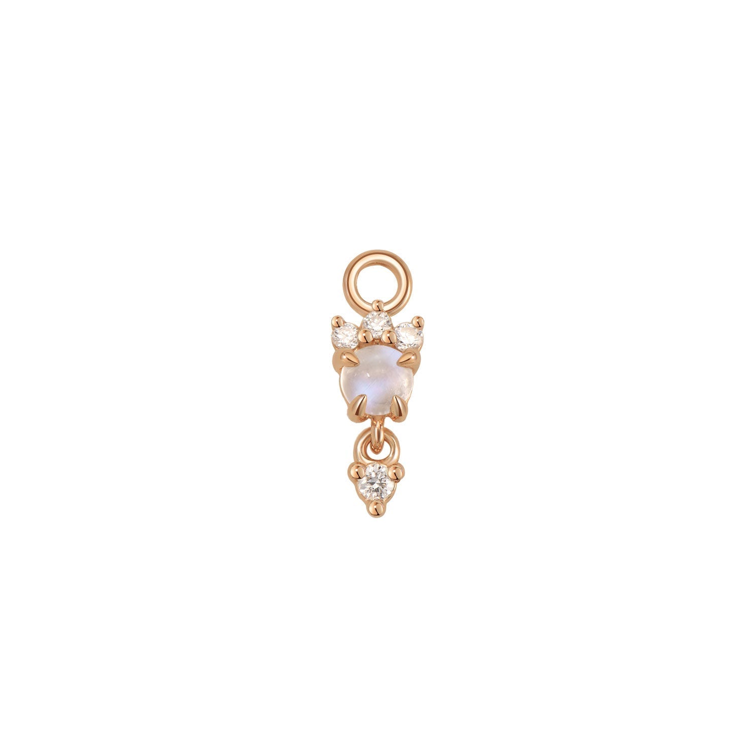 Leia Charm With Diamond Drop - Cabochon Gemstone