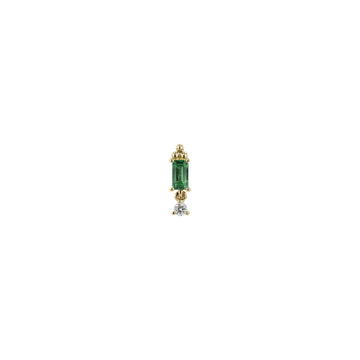 Tsavorite Garnet with 3 Cluster Bead and Diamond Dangle