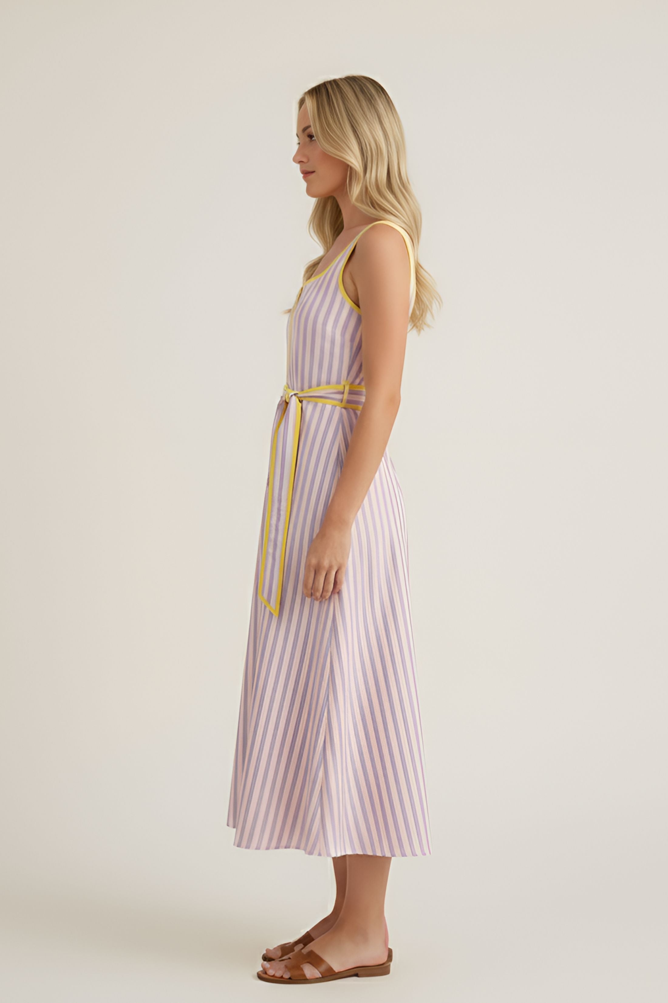 Remi Sleeveless Striped Midi Dress