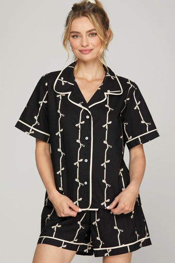 Bow Print PJ Shorts