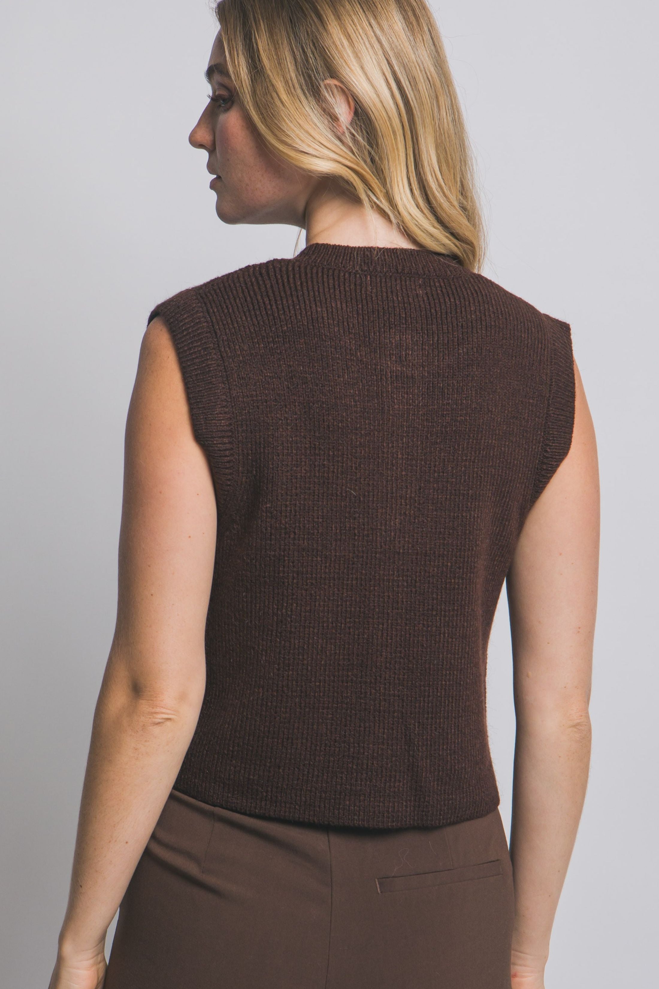 Lori Sleeveless Knit Sweater Vest
