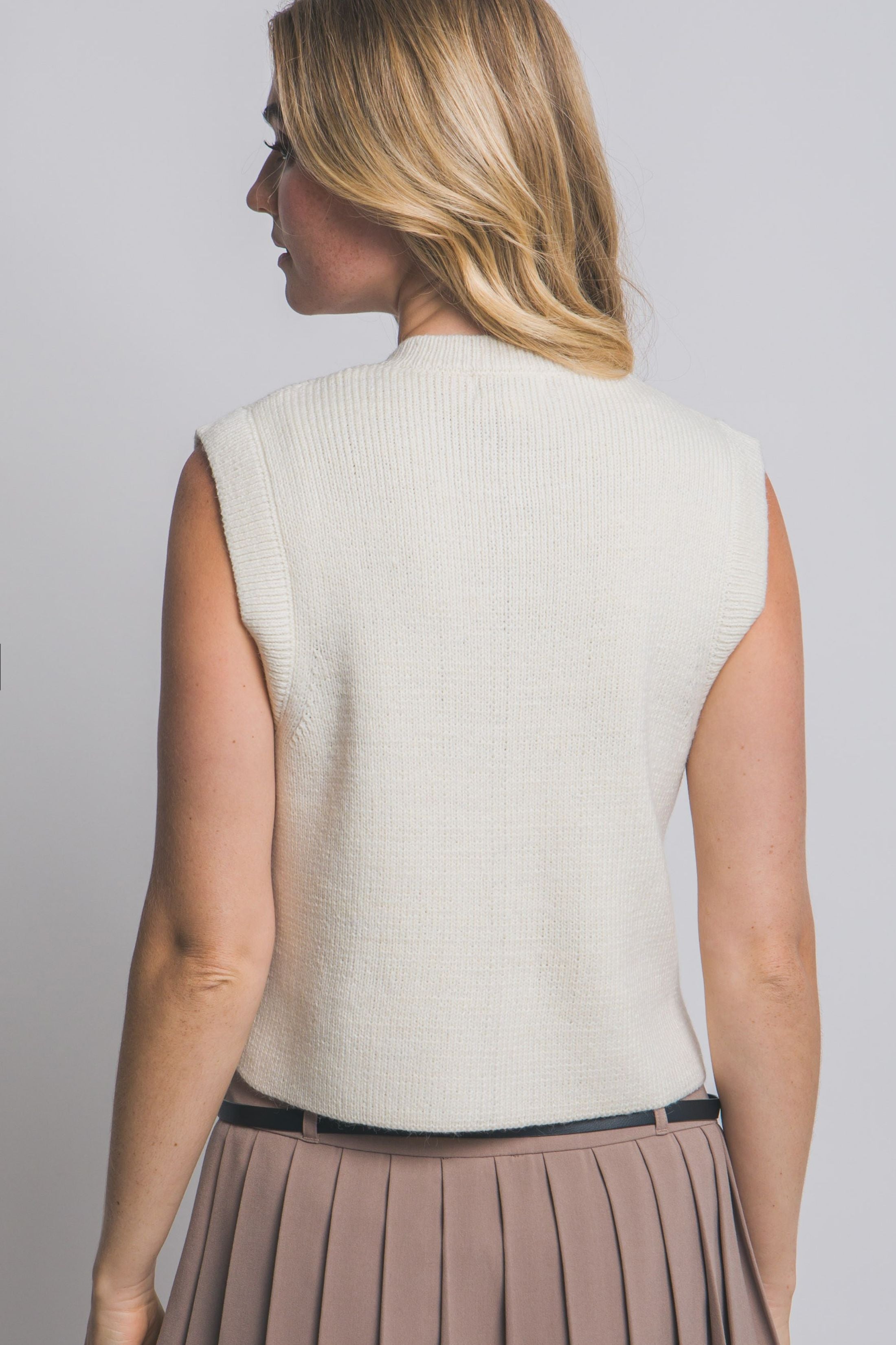 Lori Sleeveless Knit Sweater Vest