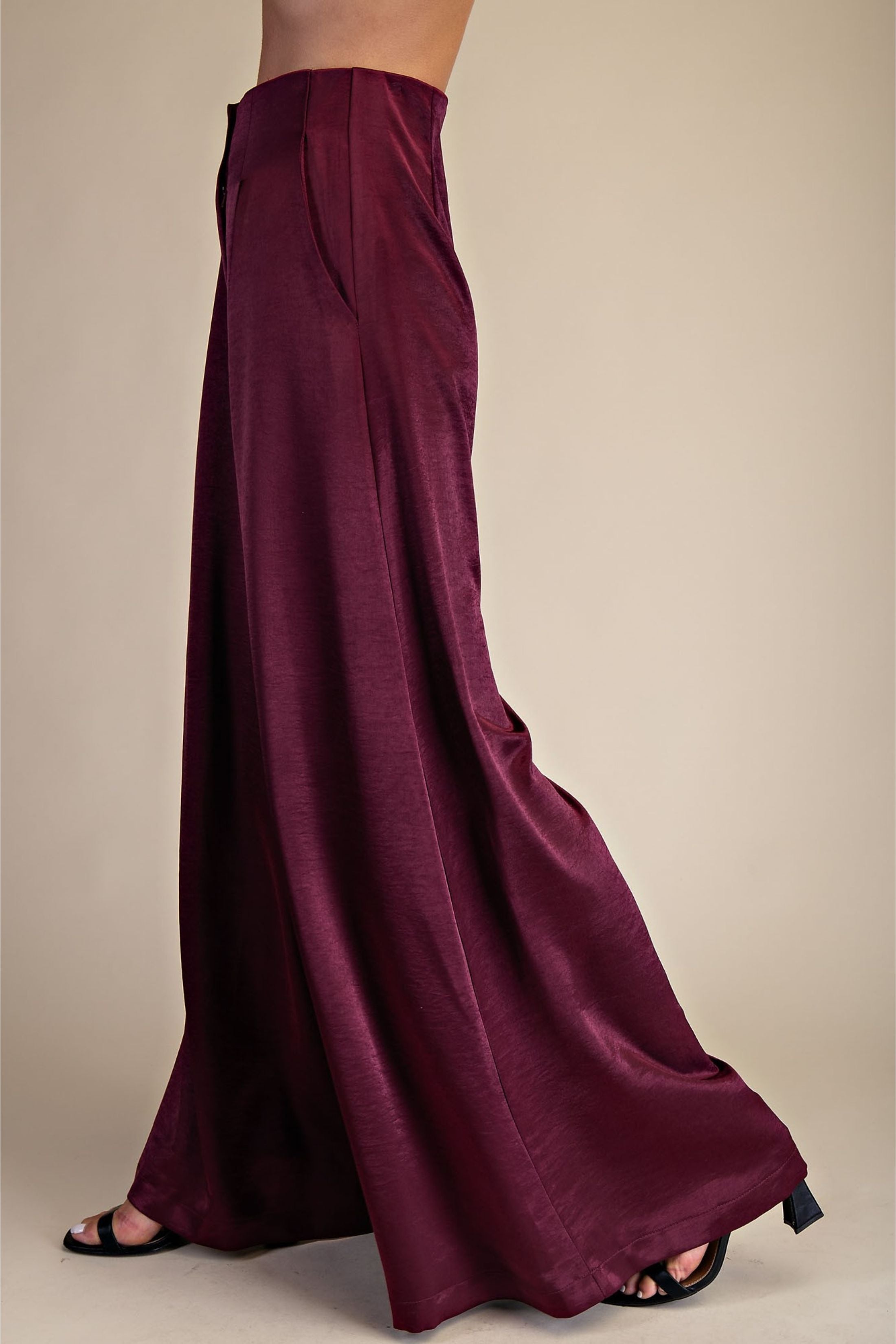 Poppy Satin Palazzo Pants