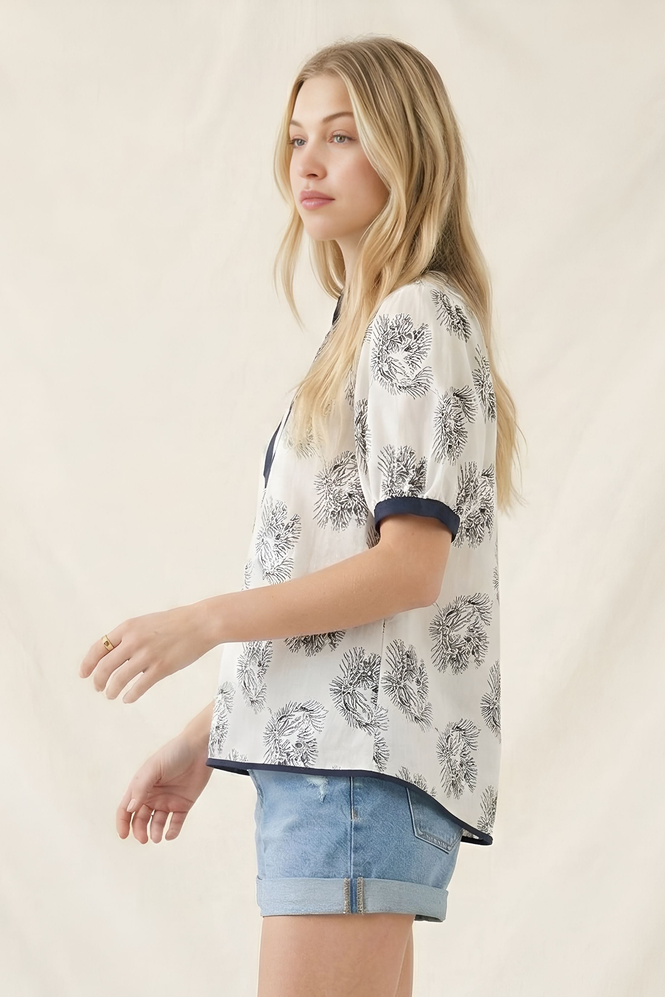 Kerry Embroidered V-Neck Top