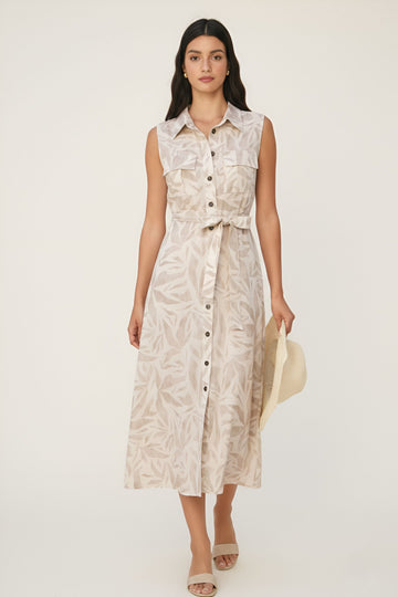 Daisy Sleeveless Shirt Dress