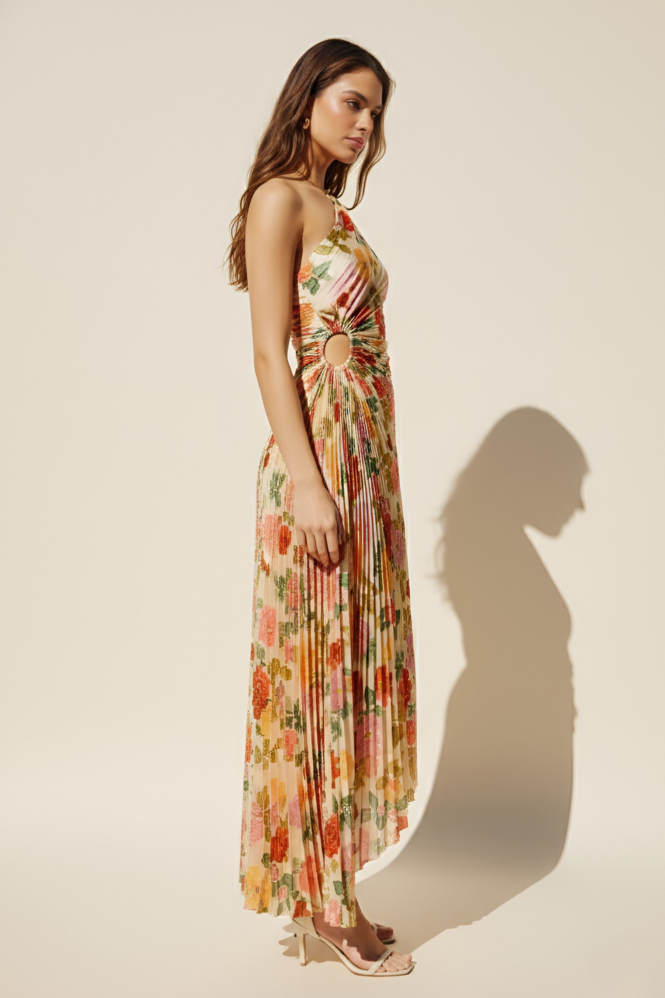 Hailey Romantic Garden Pleated Dress