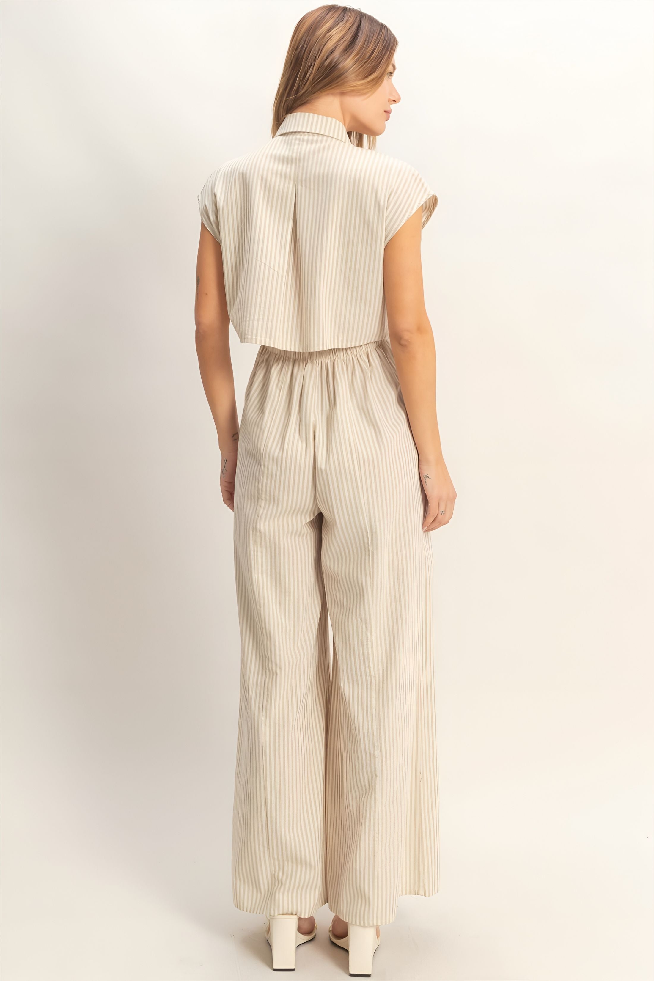 Paige Striped Button Down Jumpsuit