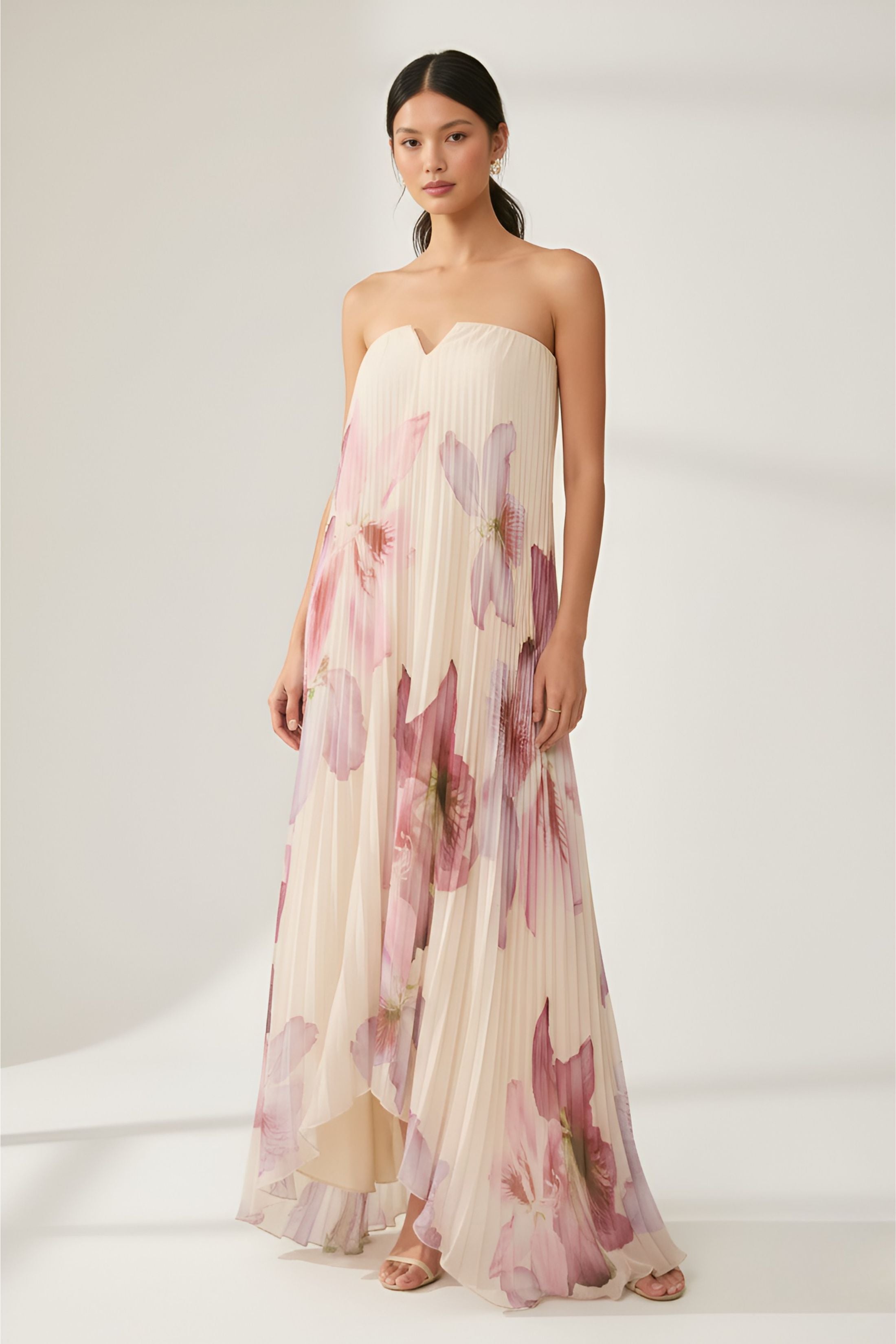 Bria Pleated Maxi Dress