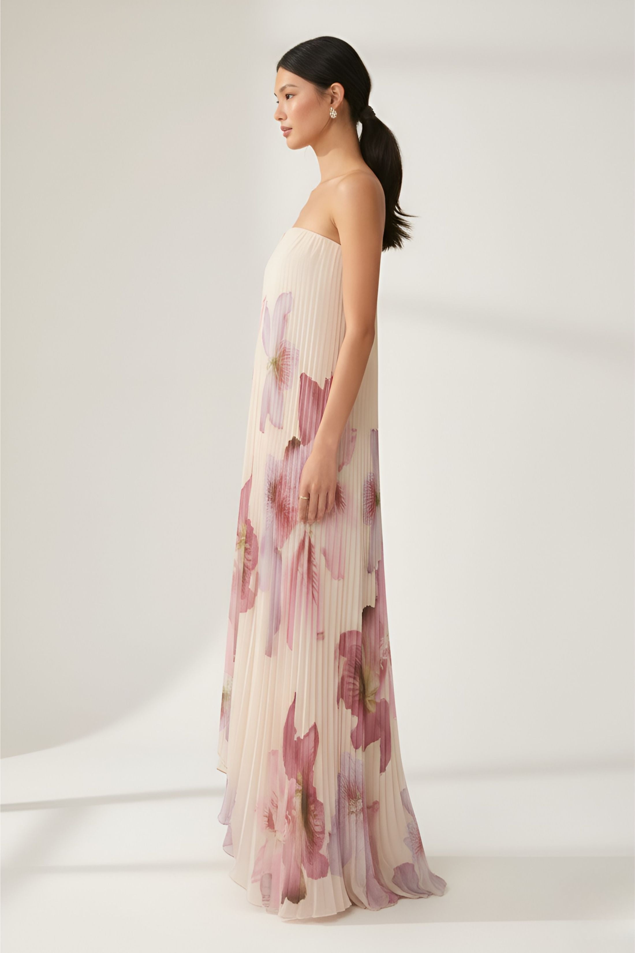 Bria Pleated Maxi Dress