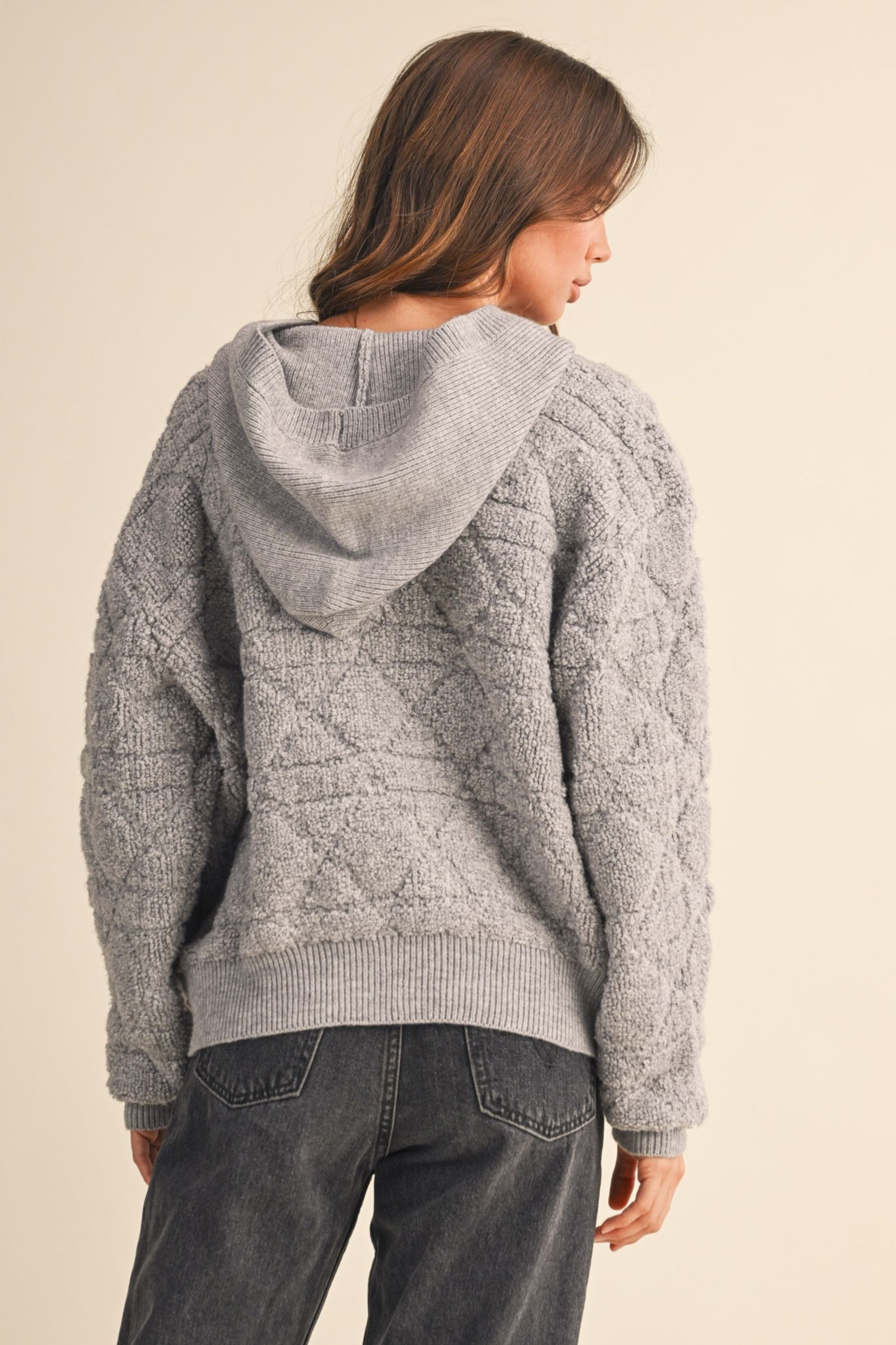 Maren Fuzzy Hooded Cardigan