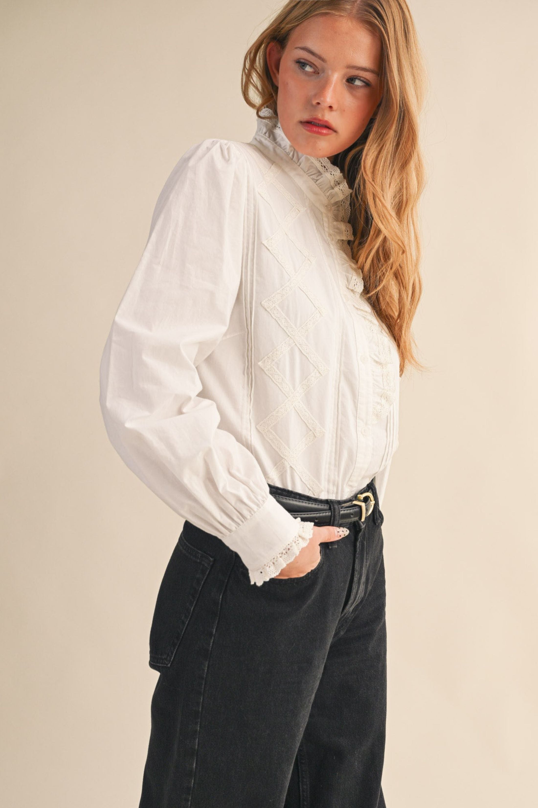 Florence Lace Trimmed Top