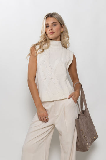 Carmen Sleeveless Sweater Top