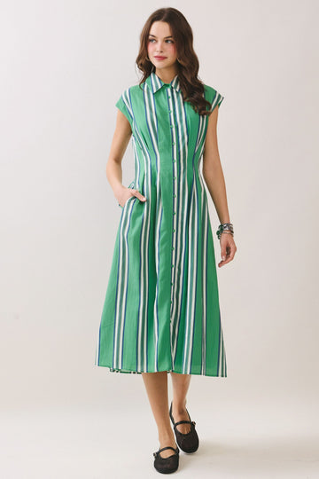 Georgia Striped Midi Dress