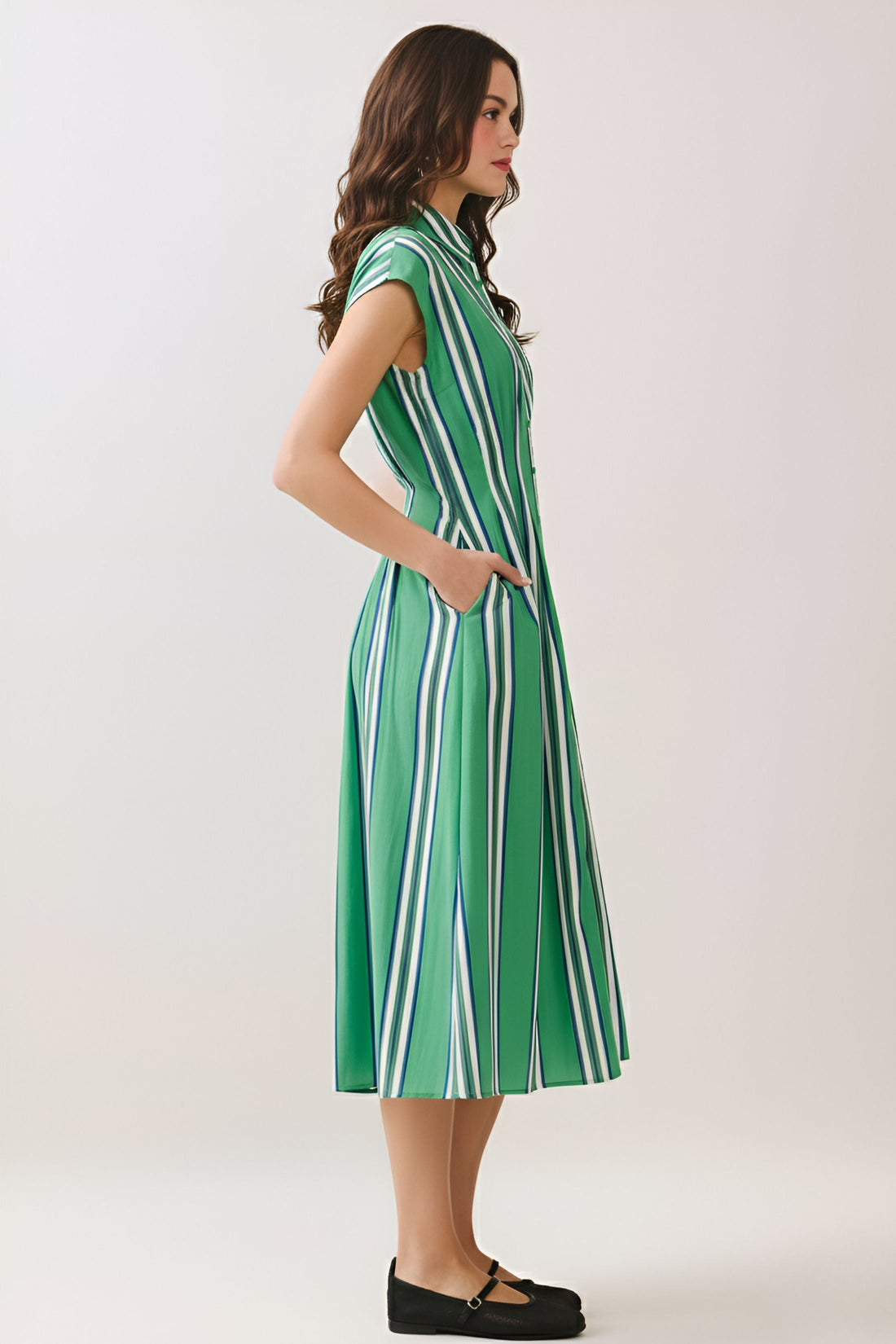Georgia Striped Midi Dress