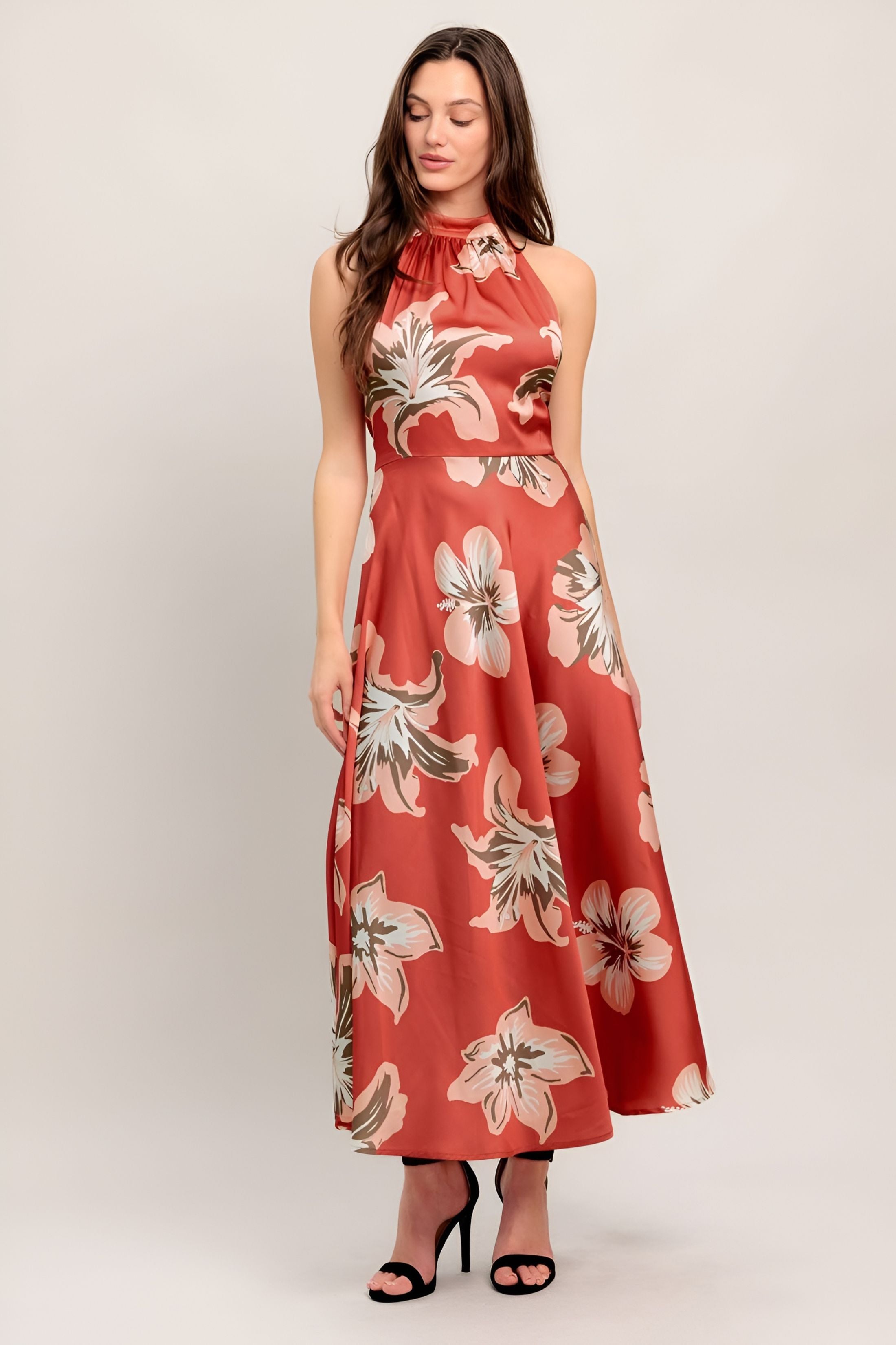Grayson Printed Halter Dress