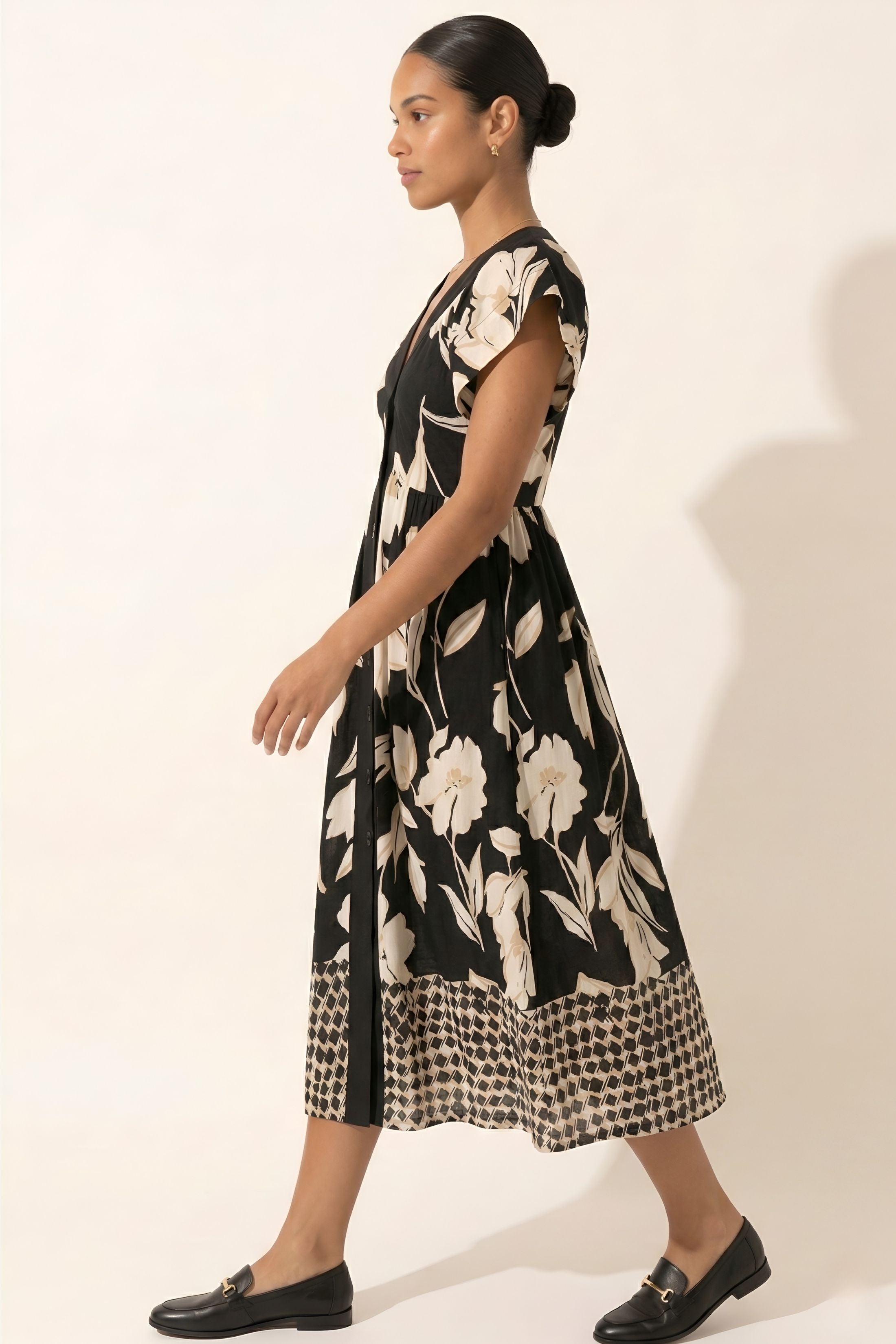 Katie V Neck Floral Dress