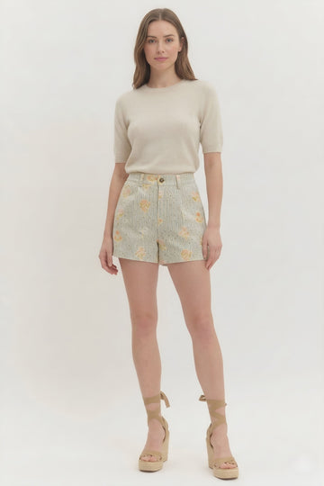 Remi Embroidered Floral Shorts